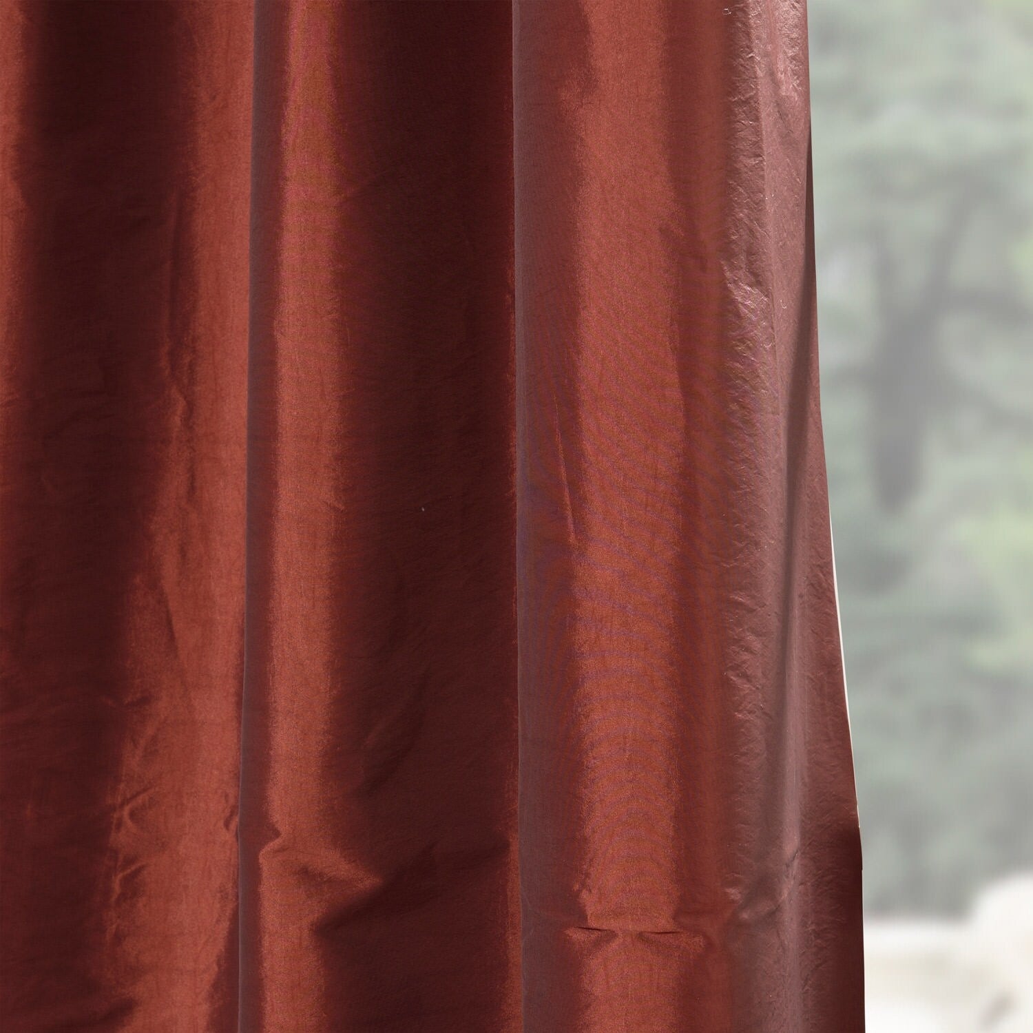 Exclusive Fabrics Single Ruched Faux Solid Taffeta Curtain (1 Panel)