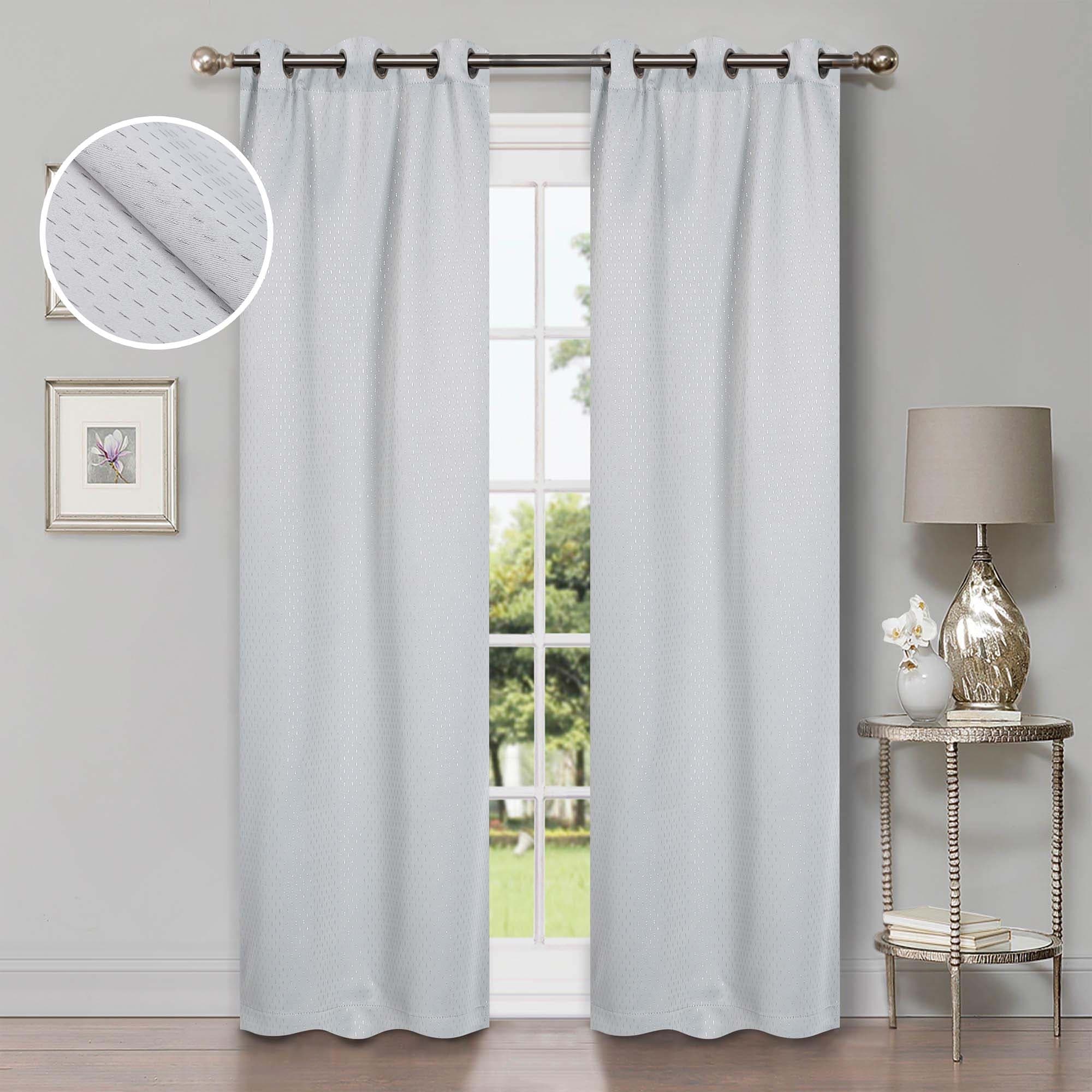 Superior Shimmer Washable Room Darkening Curtains, Set of 2 Panels