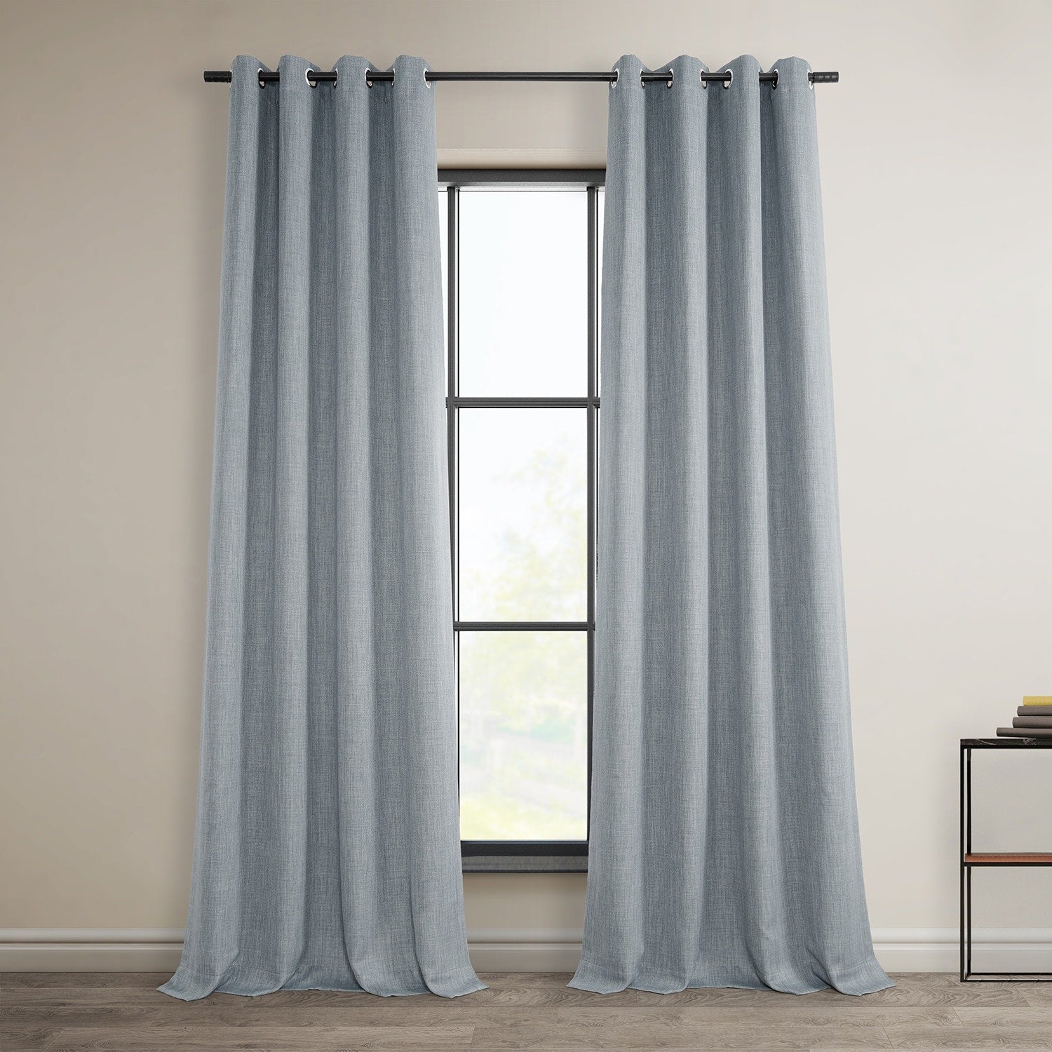 Exclusive Fabrics Faux Linen Grommet Room Darkening Curtain (1 Panel)