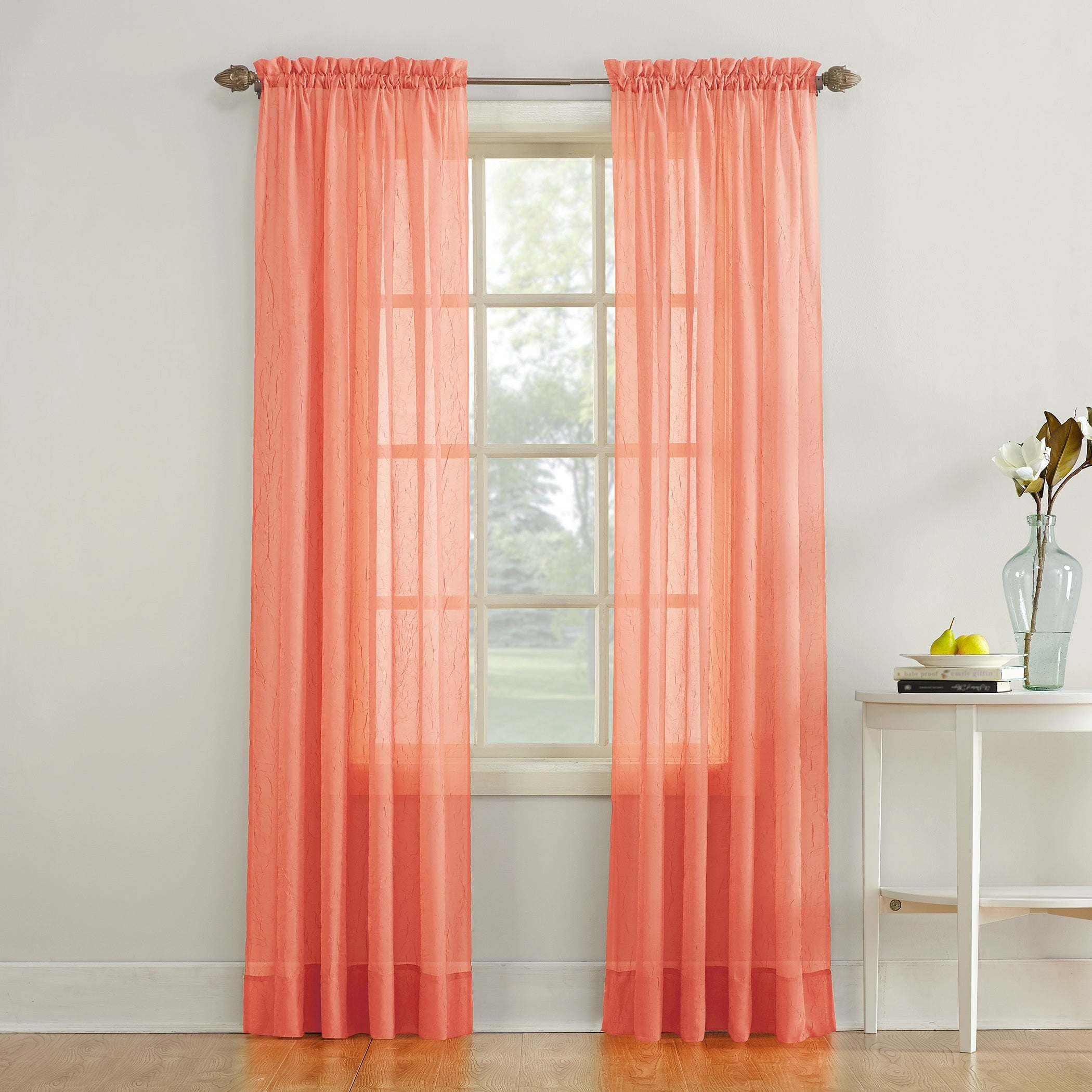 No. 918 Erica Crushed Voile Sheer Rod Pocket 1-Piece Curtain Panel, Single Panel