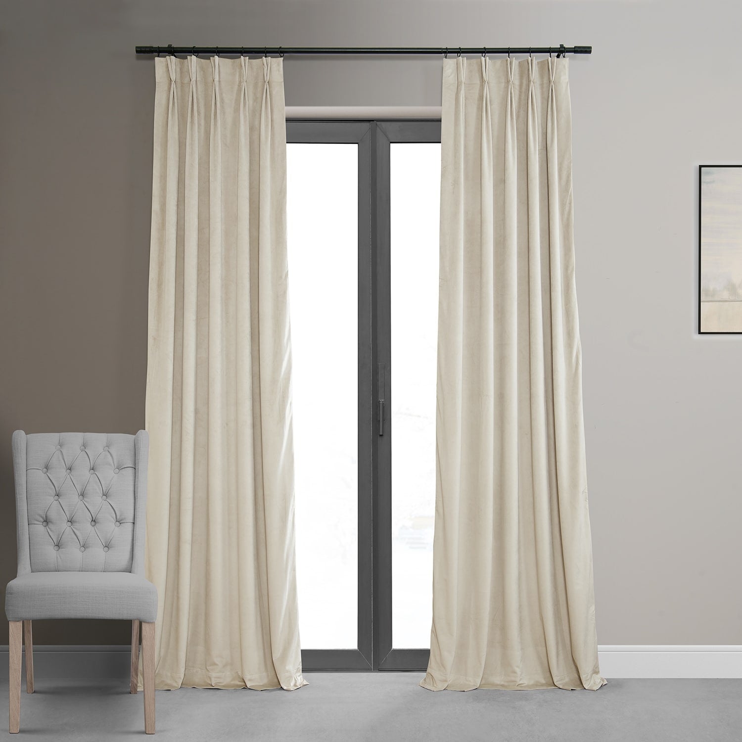 Exclusive Fabrics Signature Pleated Blackout Velvet Curtain (1 Panel)