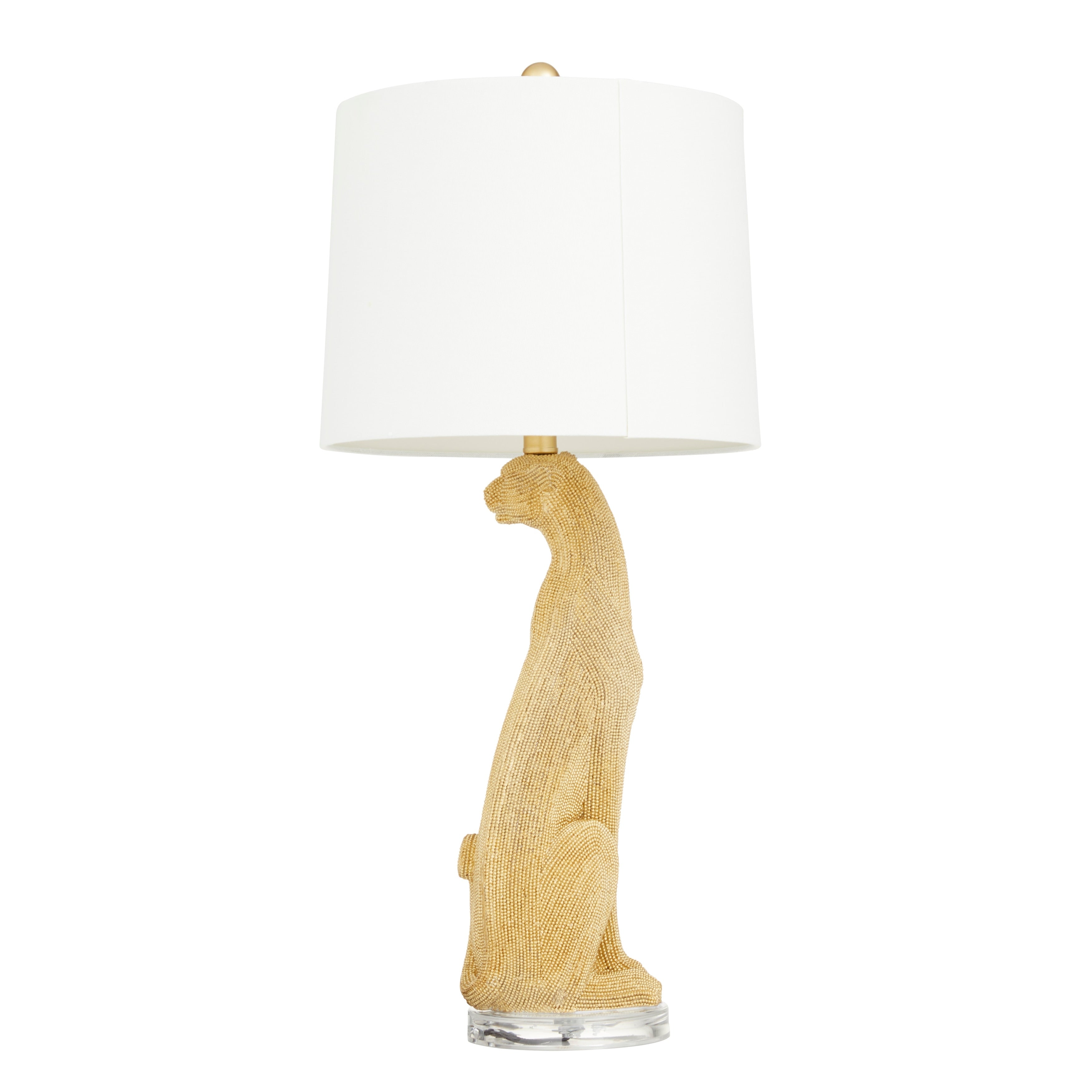 Polystone Leopard Table Lamp - Set of 2 Silver or Gold - Roche River Decor