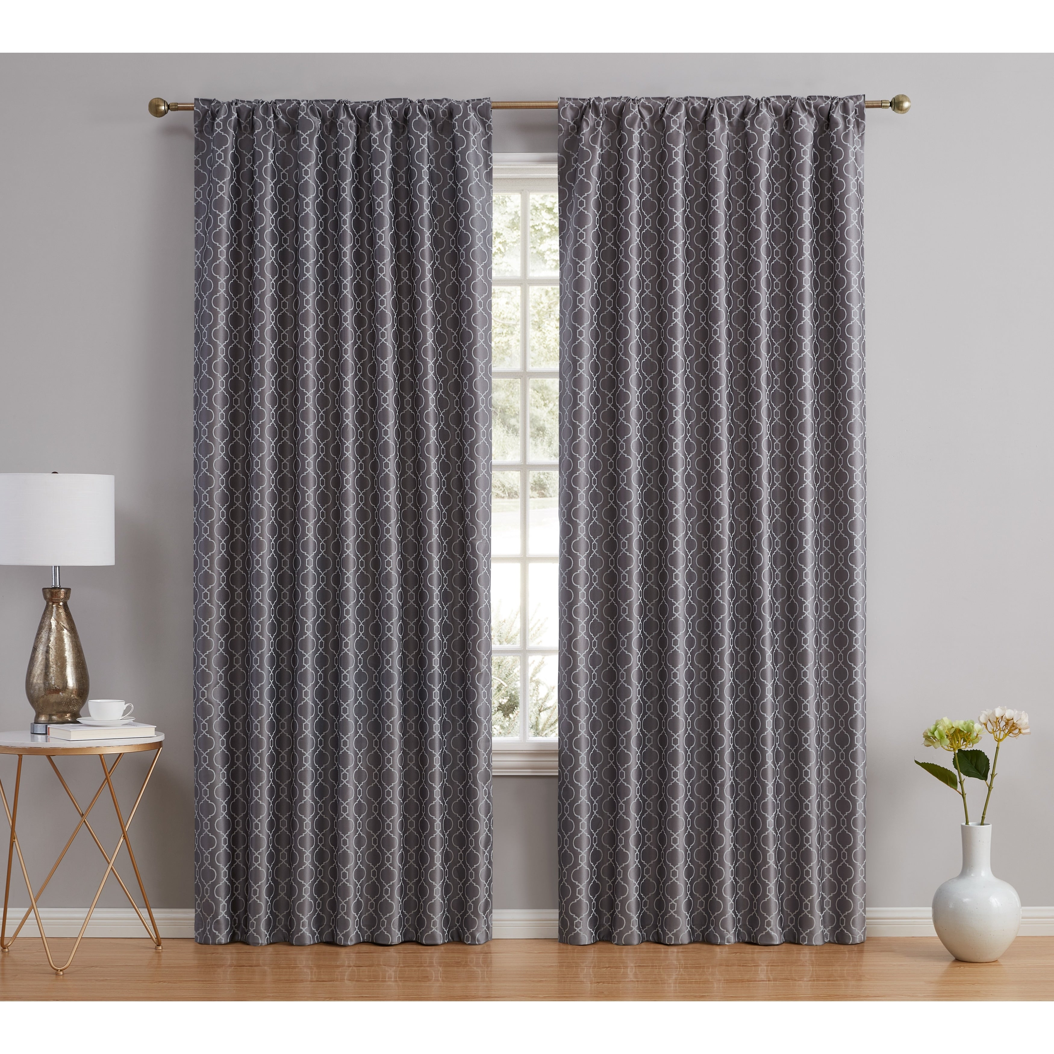 HLC.me Franklin Moroccan 100% Complete Blackout Thermal Insulated Energy Savings Back Tab Rod Pocket Curtain, 2 Panels