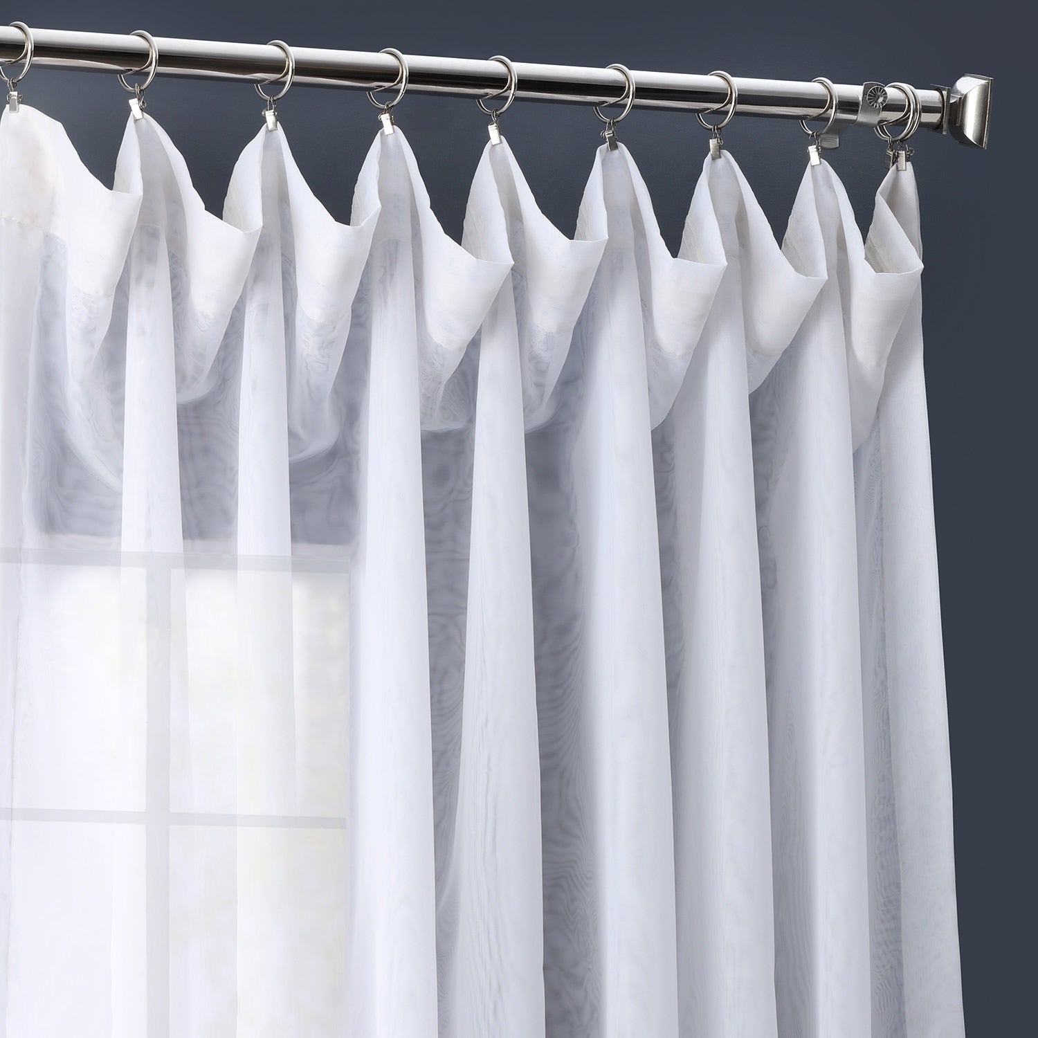 Exclusive Fabrics Double Layer Sheer White Single Curtain Panel (1 Panel)