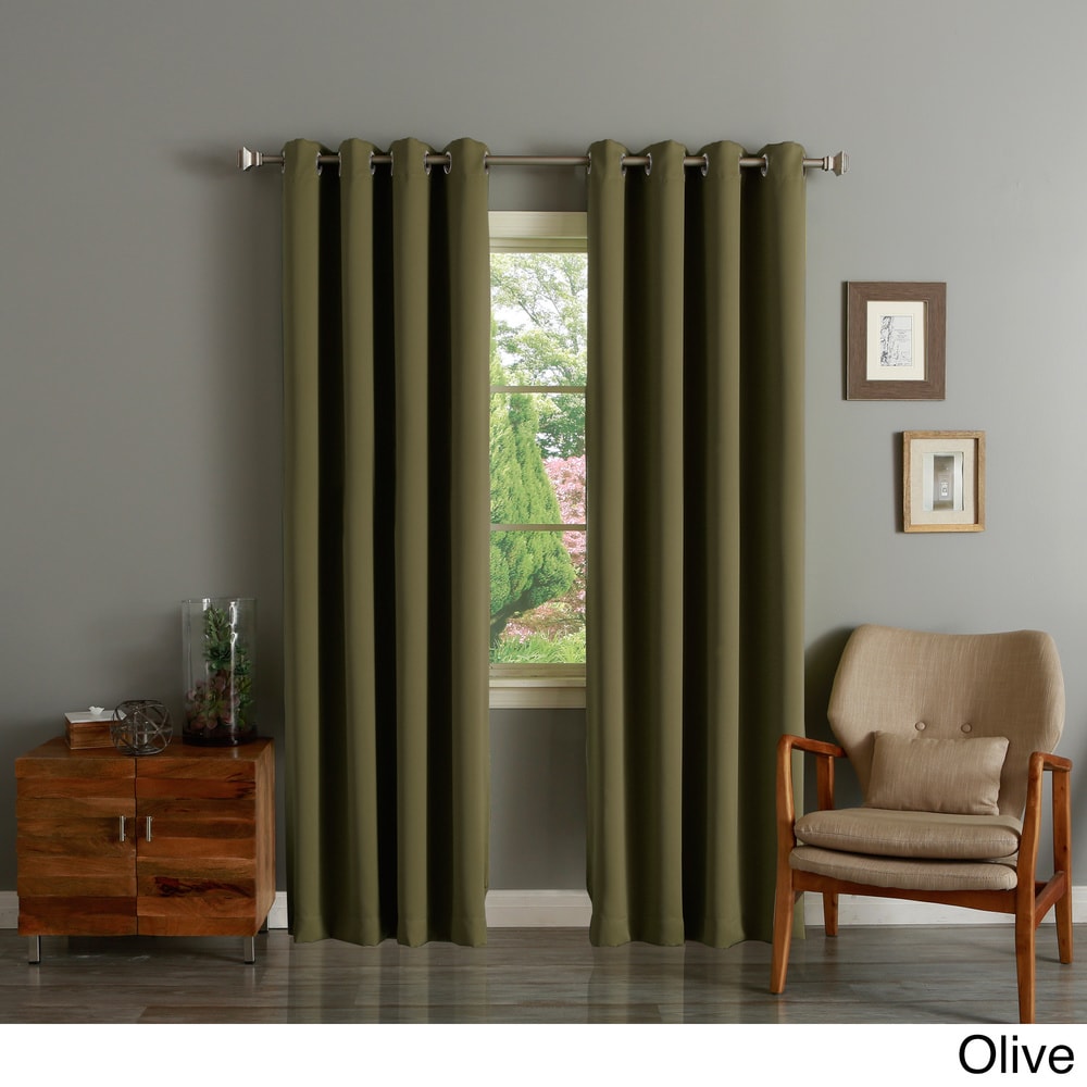 Aurora Home Silver Grommet Top 84-inch Blackout Curtain Pair - 52 x 84 - 52 x 84