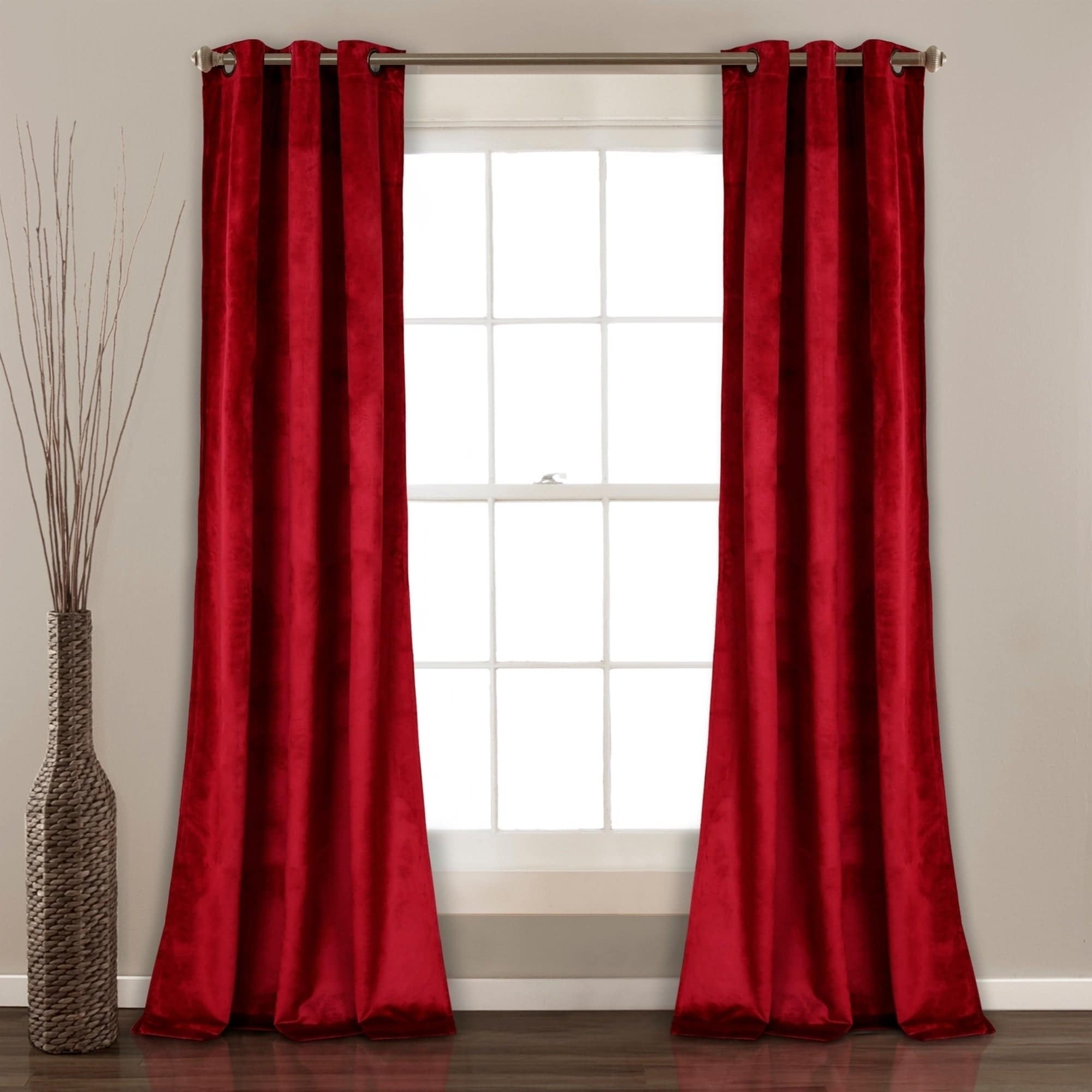 Porch & Den Lapeyrous Velvet Solid Room Darkening Window Curtain Panel Set