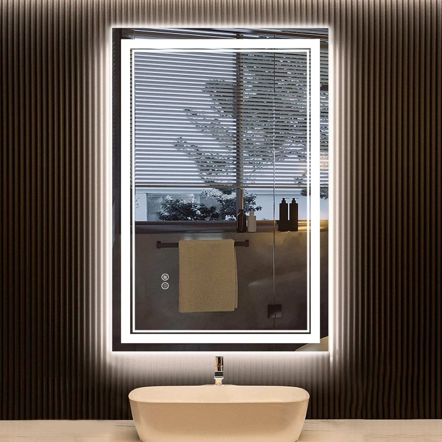 KIOTEE LED Bathroom Mirror with Lights Vanity Mirror for Bathroom Wall