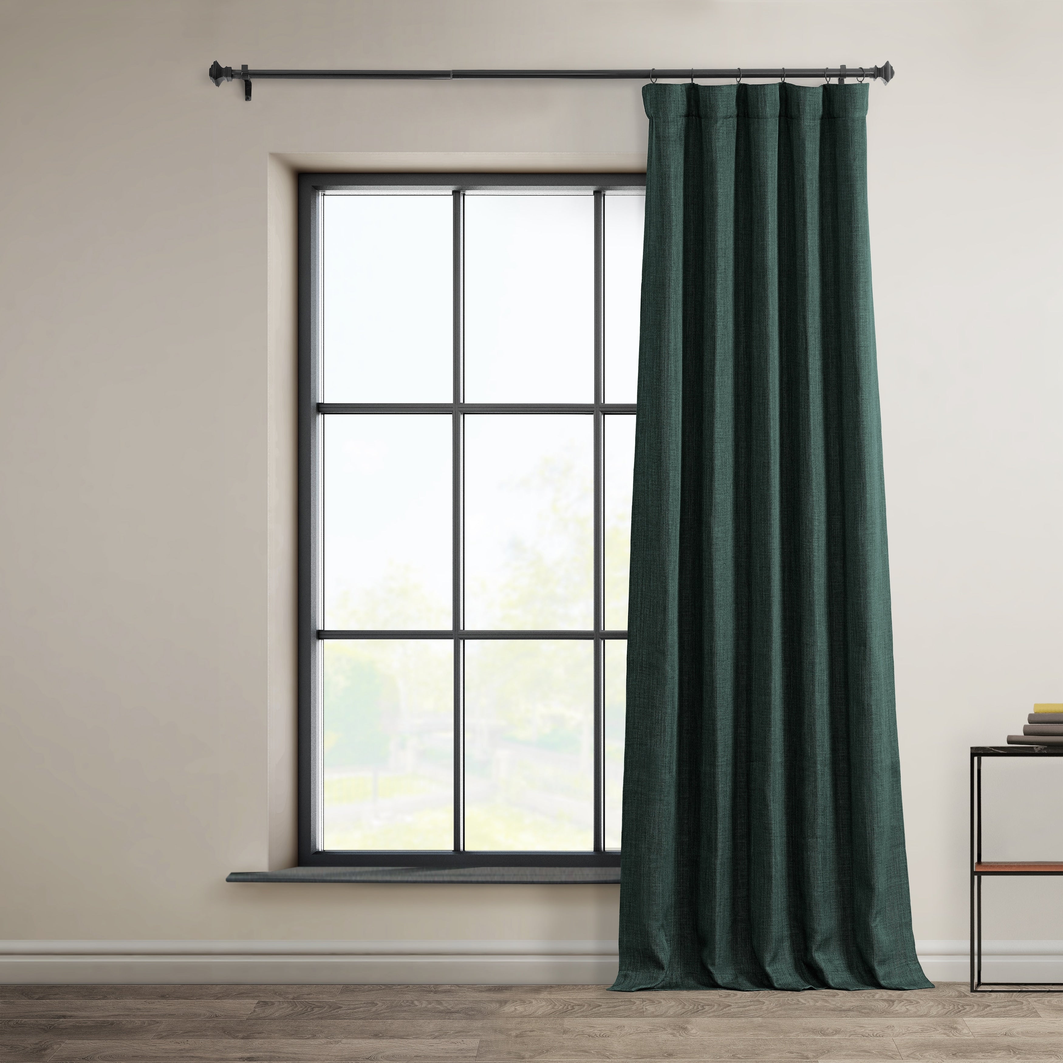 Exclusive Fabrics Faux Linen Room Darkening Curtain (1 Panel)