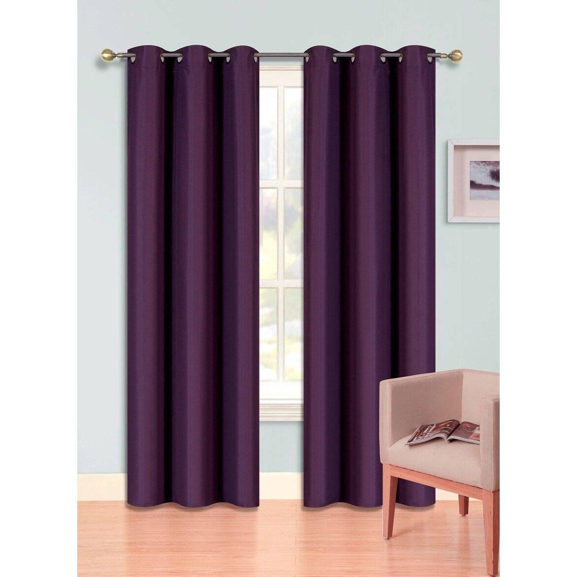 2 Pcs 108 Inch Heavy Insulated Blackout Curtain Panels