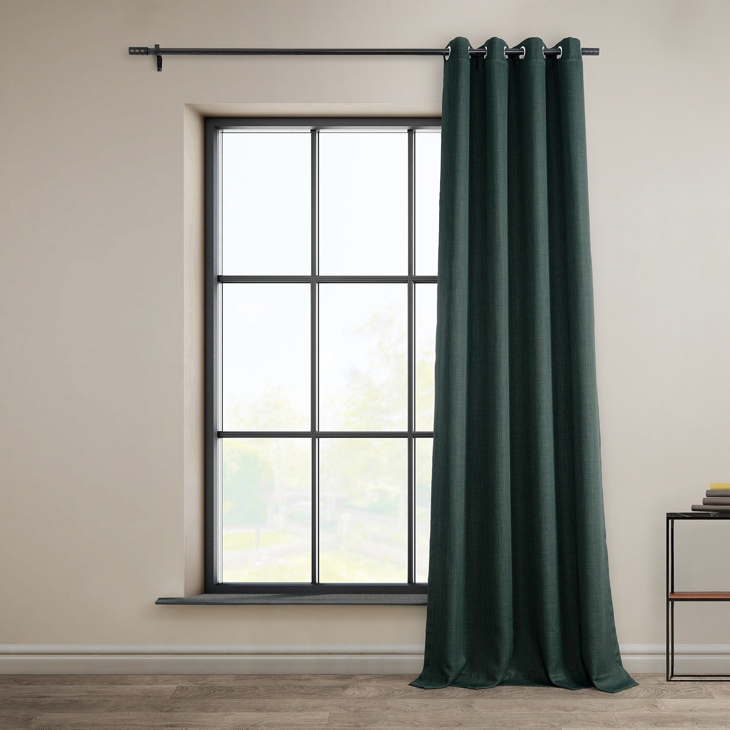 Exclusive Fabrics Faux Linen Grommet Room Darkening Curtain (1 Panel)