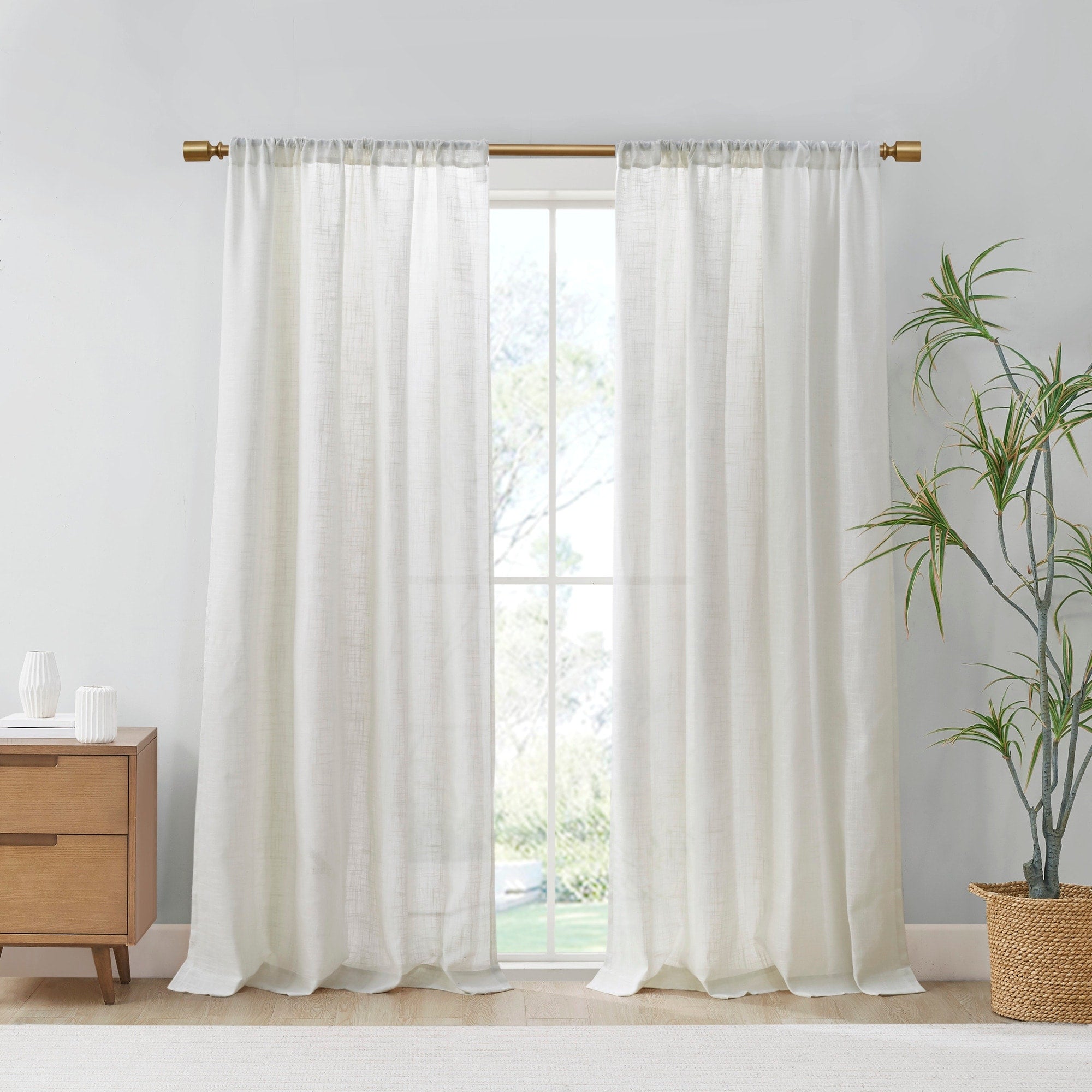 Madison Park Suvi Linen Blend Light Filtering Curtain Panel Pair