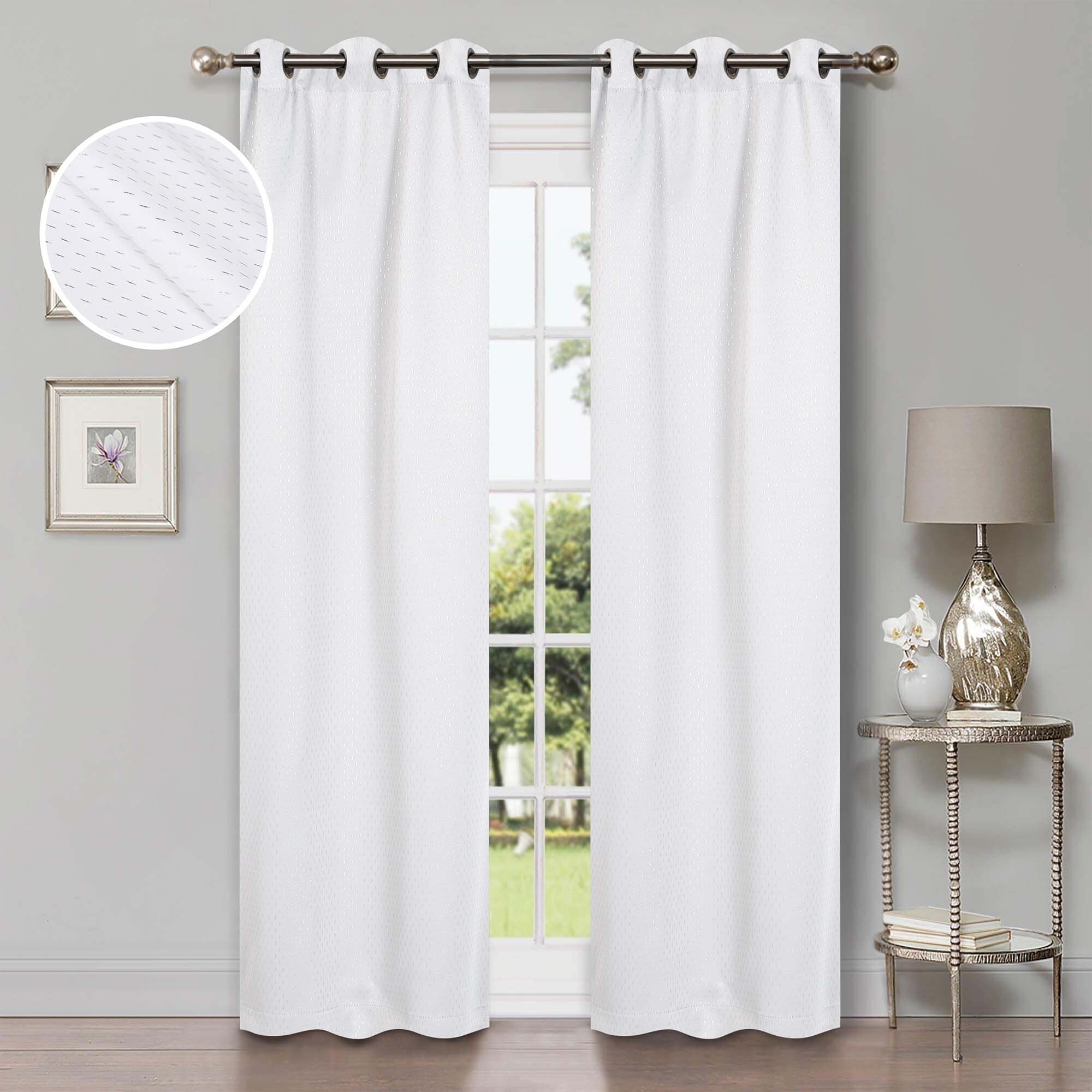 Superior Shimmer Washable Room Darkening Curtains, Set of 2 Panels