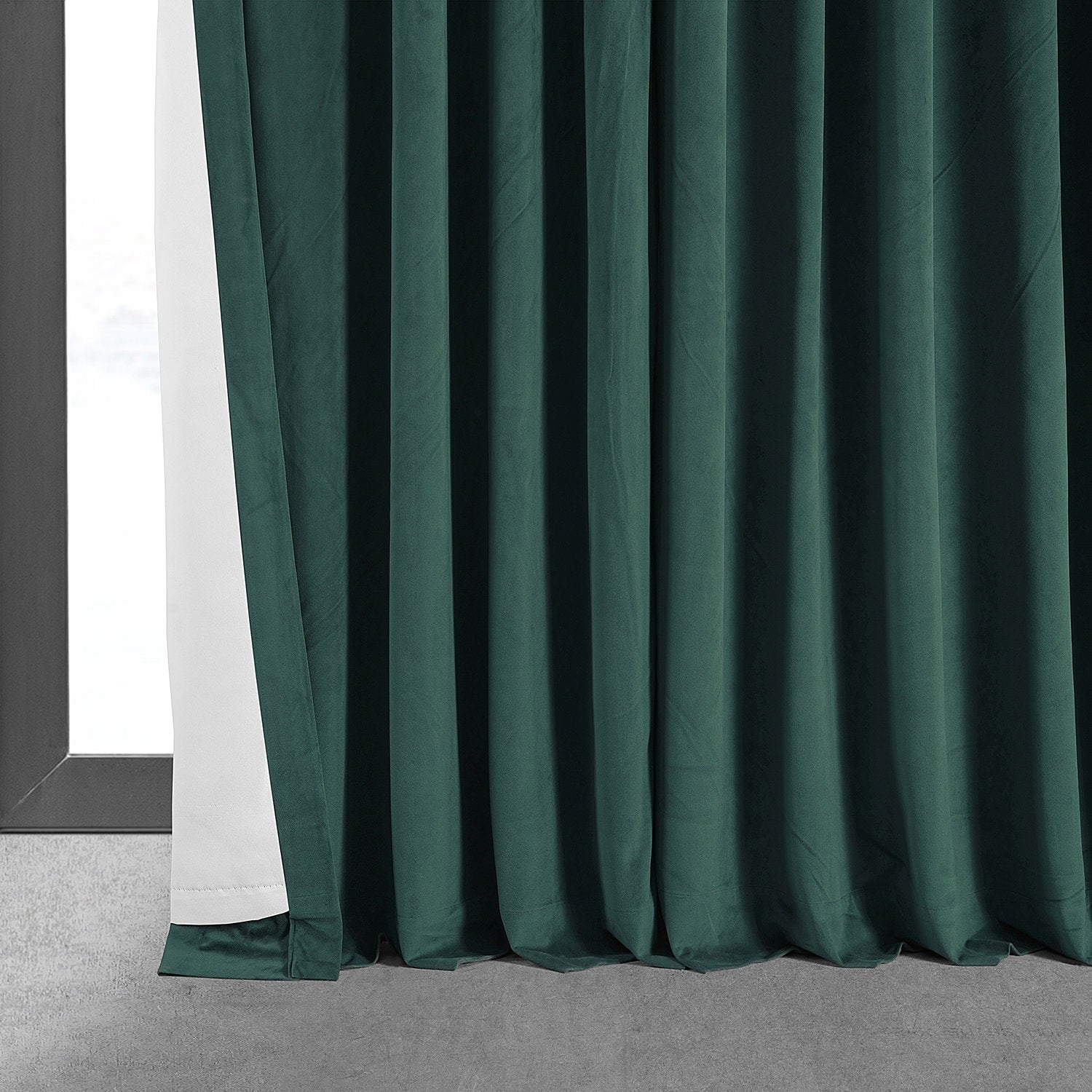 Exclusive Fabrics Signature Extra Wide Blackout Velvet Curtains (1 Panel) - Luxurious Blackout Drapes