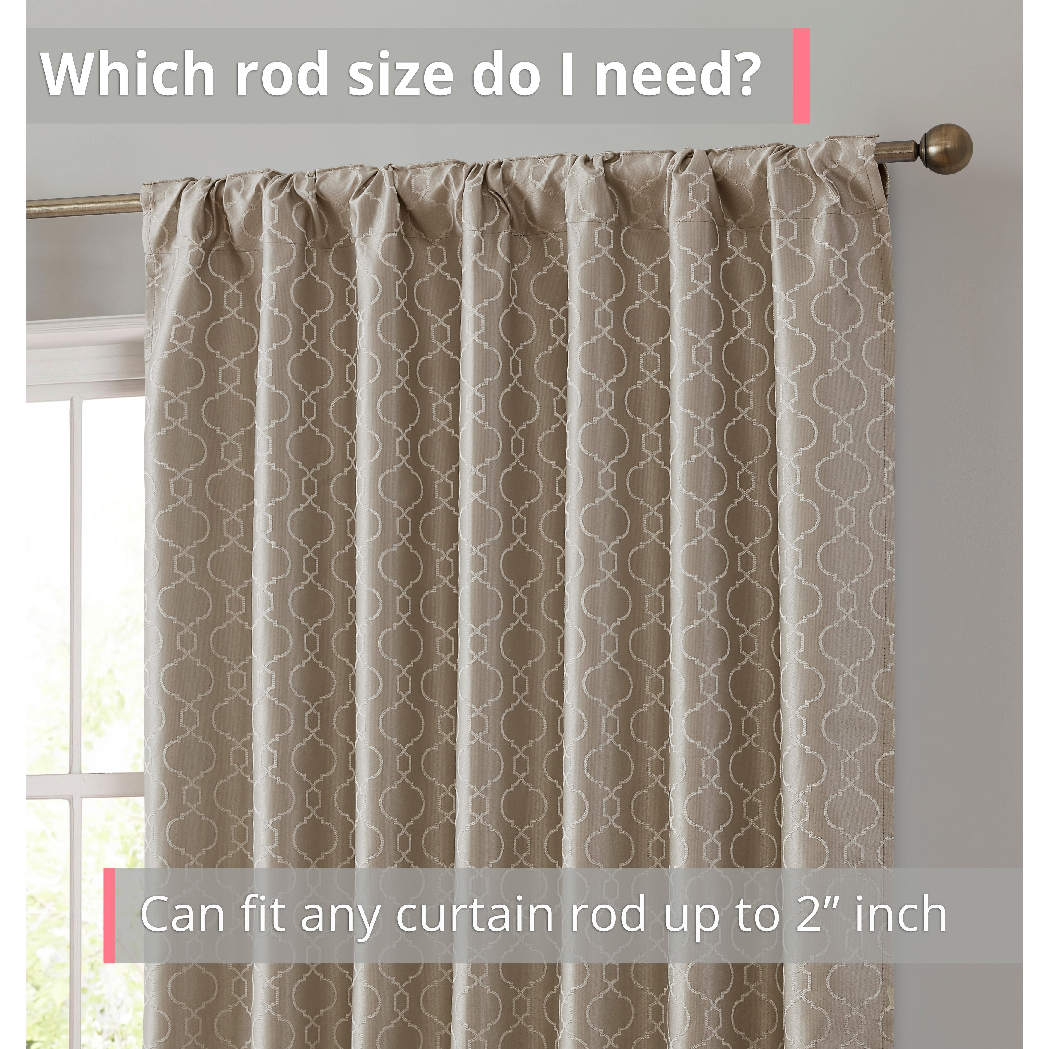 HLC.me Franklin Moroccan 100% Complete Blackout Thermal Insulated Energy Savings Back Tab Rod Pocket Curtain, 2 Panels