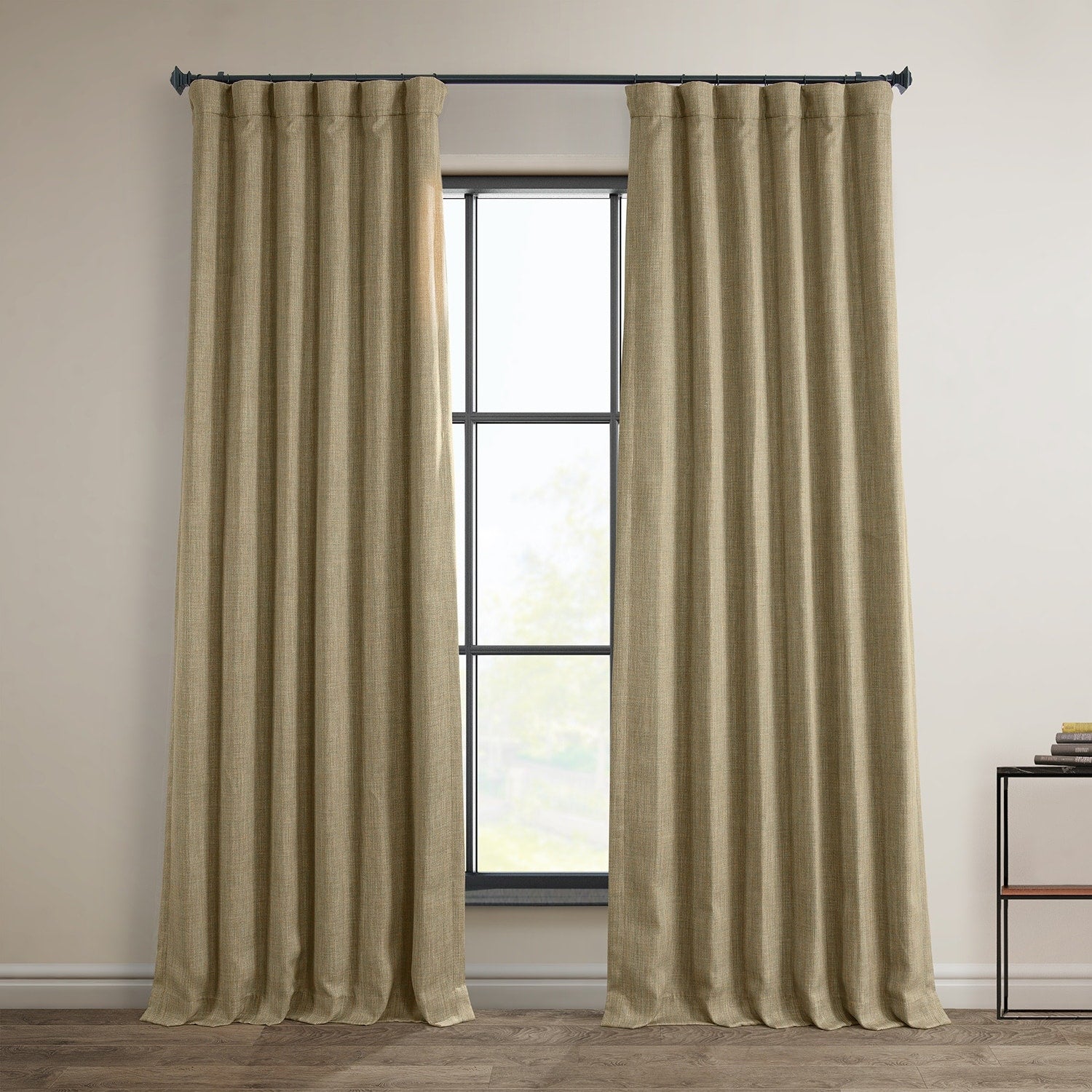 Exclusive Fabrics Faux Linen Room Darkening Curtain (1 Panel)