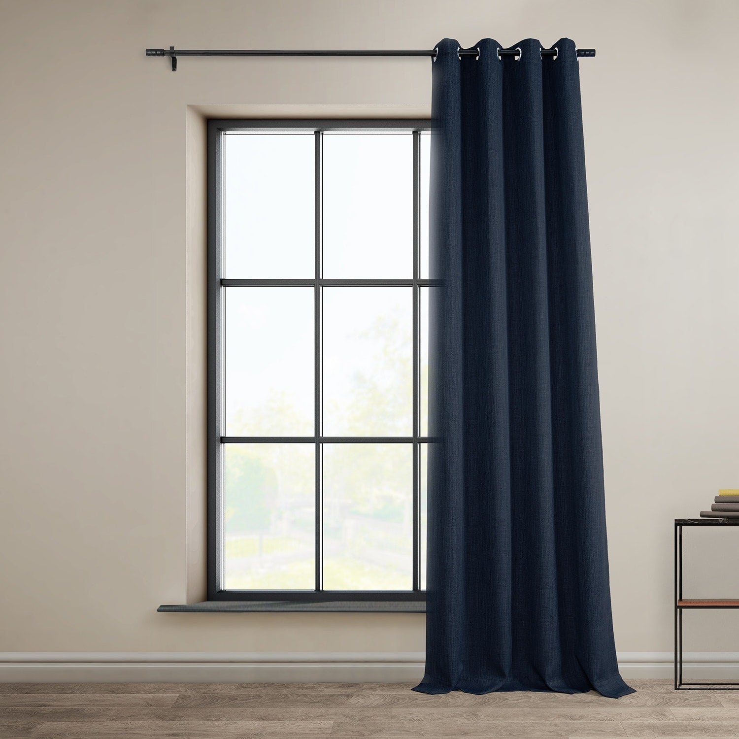 Exclusive Fabrics Faux Linen Grommet Room Darkening Curtain (1 Panel)