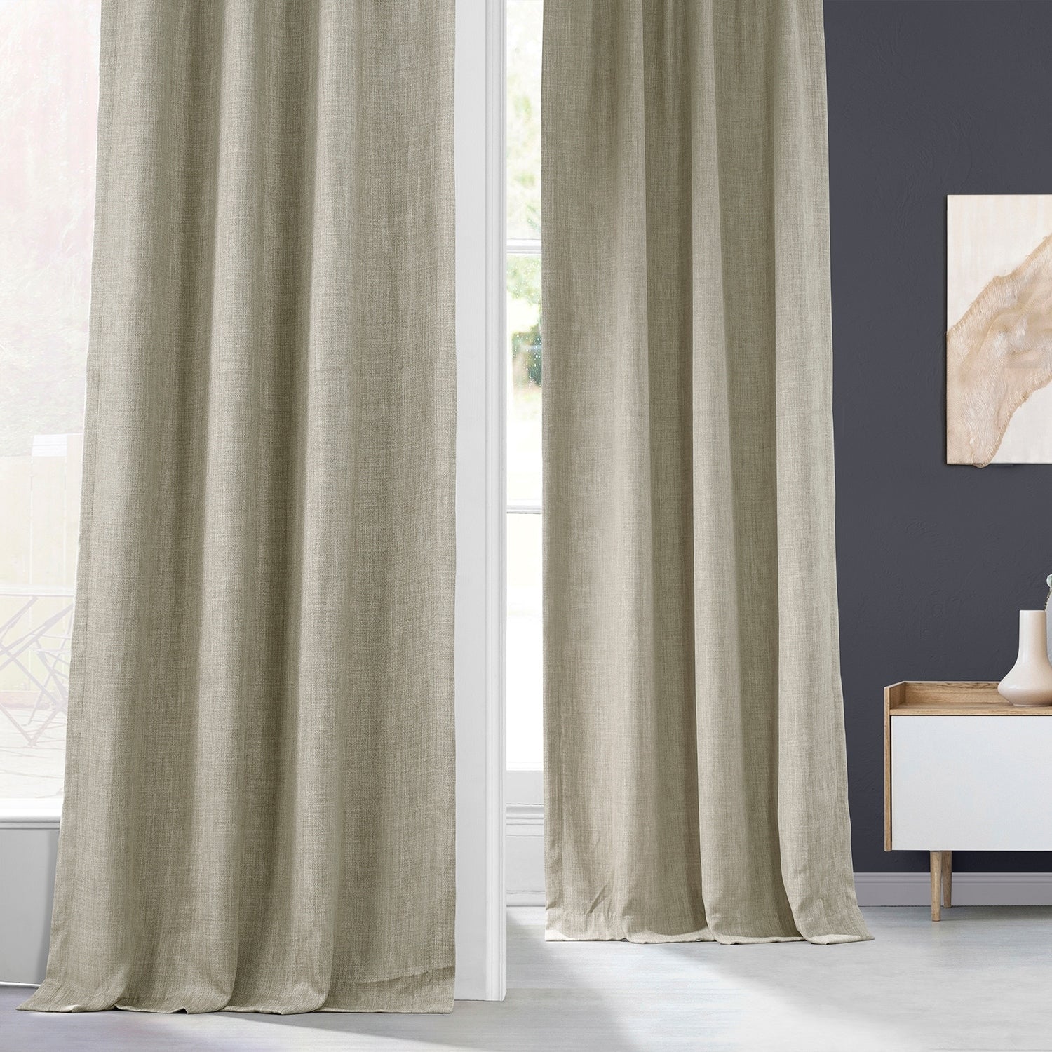 Exclusive Fabrics Faux Linen Room Darkening Curtain (1 Panel)