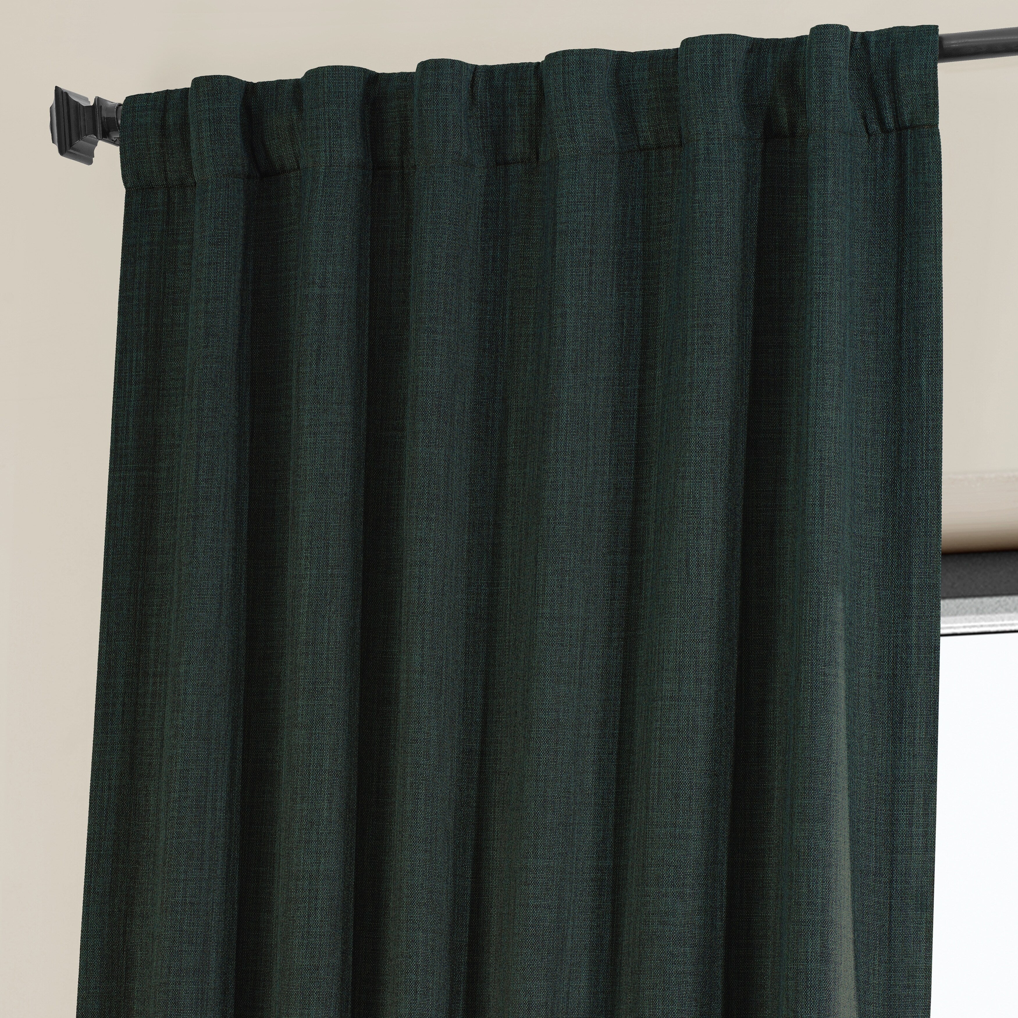 Exclusive Fabrics Faux Linen Room Darkening Curtain (1 Panel)