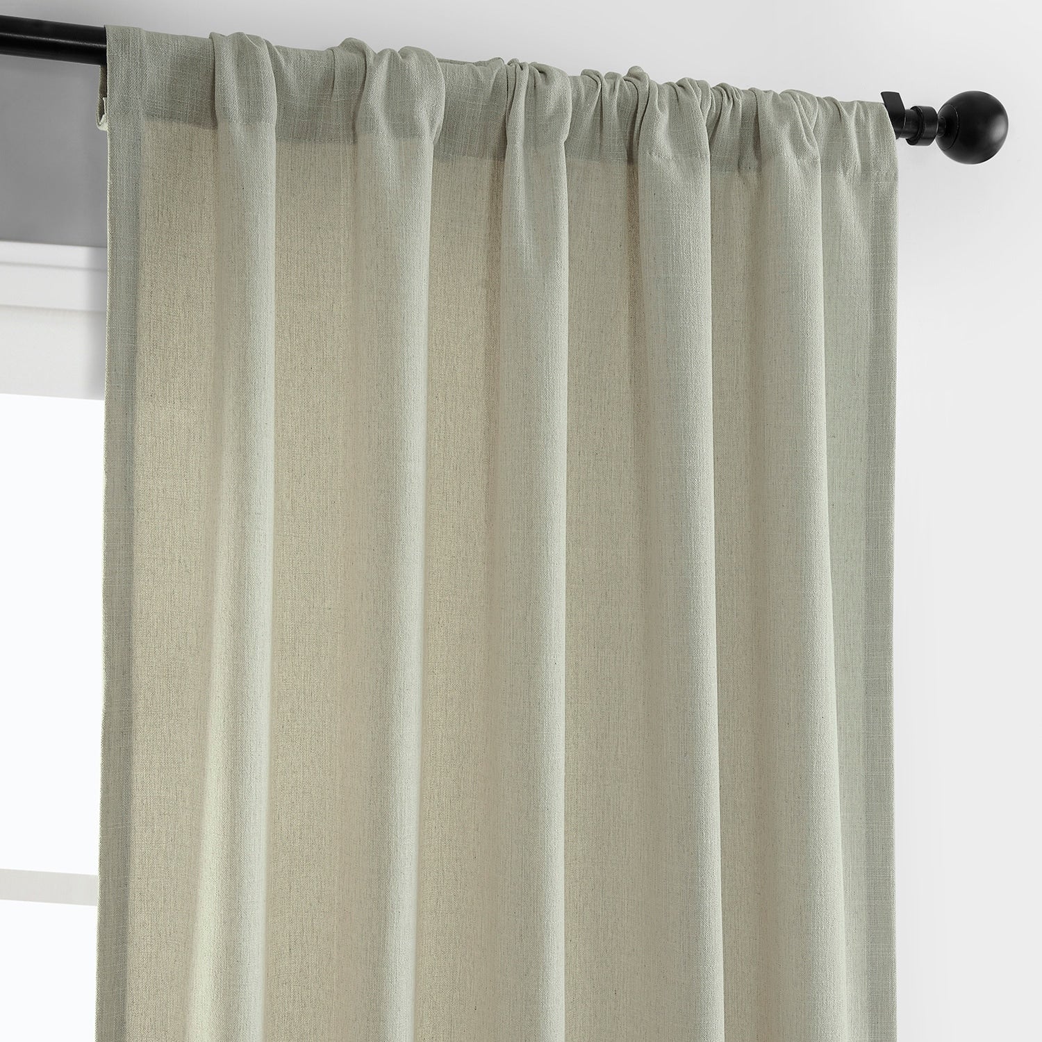 Exclusive Fabrics Simply Faux Linen Curtains - 2 Panels - Light Filtering Window Curtains