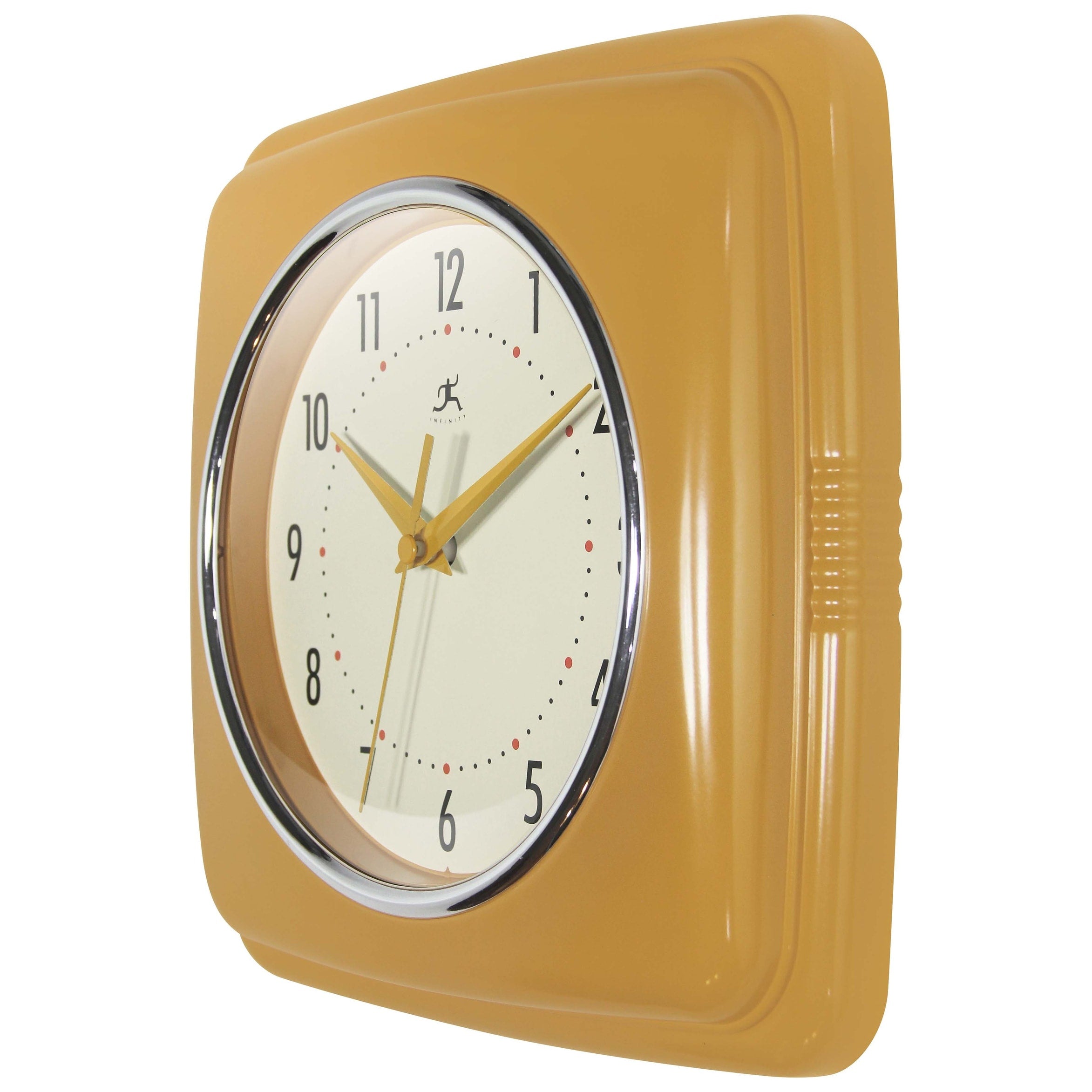 Infinity Instruments Retro 9.25-inch Square Wall Clock - 9.25 x 1.875 x 9.5