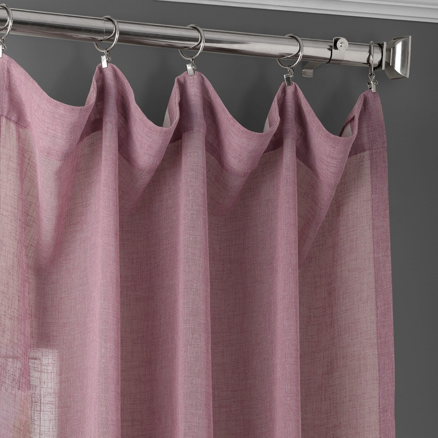 Exclusive Fabrics Solid Faux Linen Sheer Curtain (1 Panel)