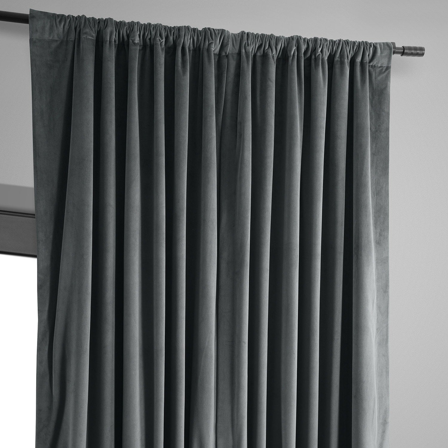 Exclusive Fabrics Signature Extra Wide Blackout Velvet Curtains (1 Panel) - Luxurious Blackout Drapes