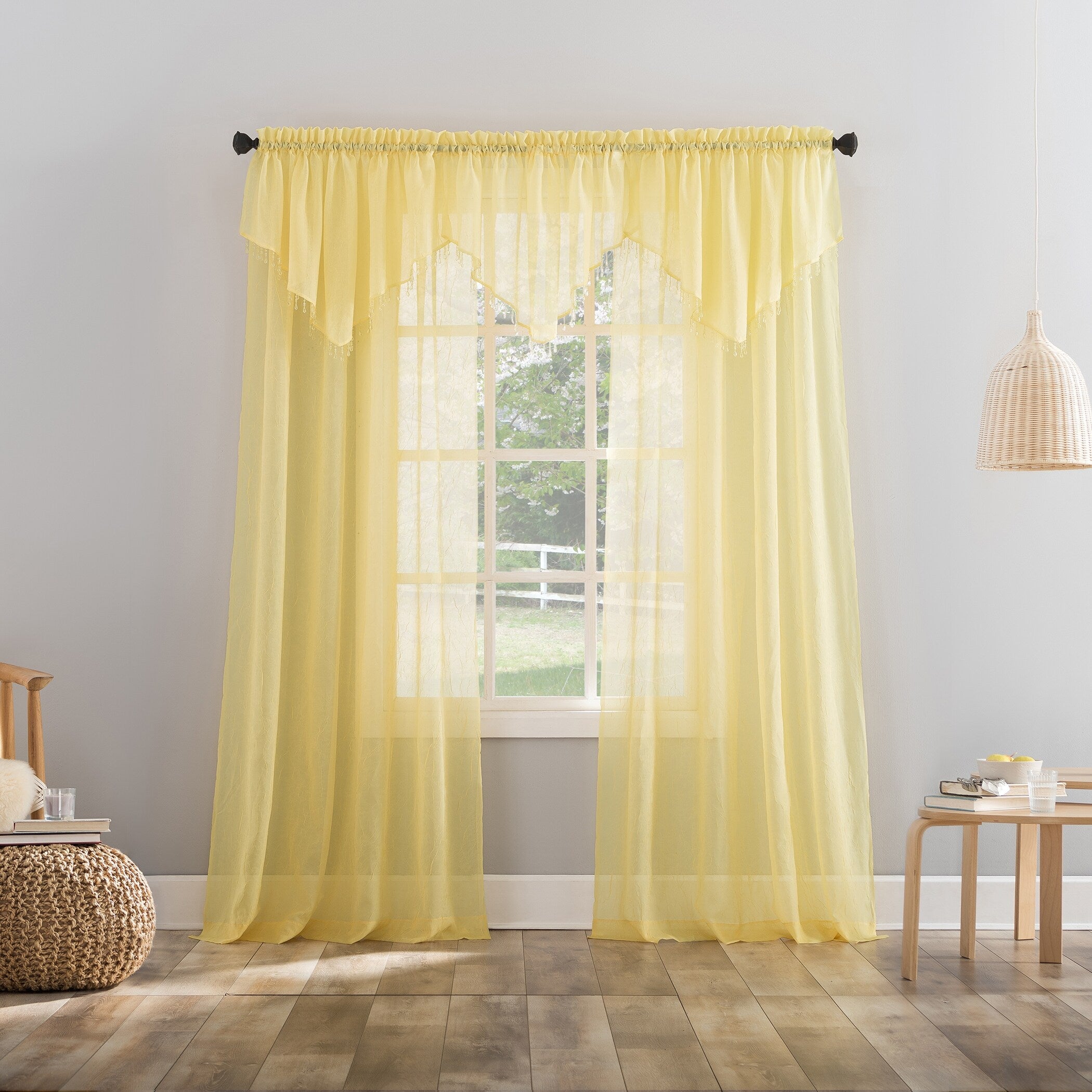 No. 918 Erica Crushed Voile Sheer Rod Pocket 1-Piece Curtain Panel, Single Panel