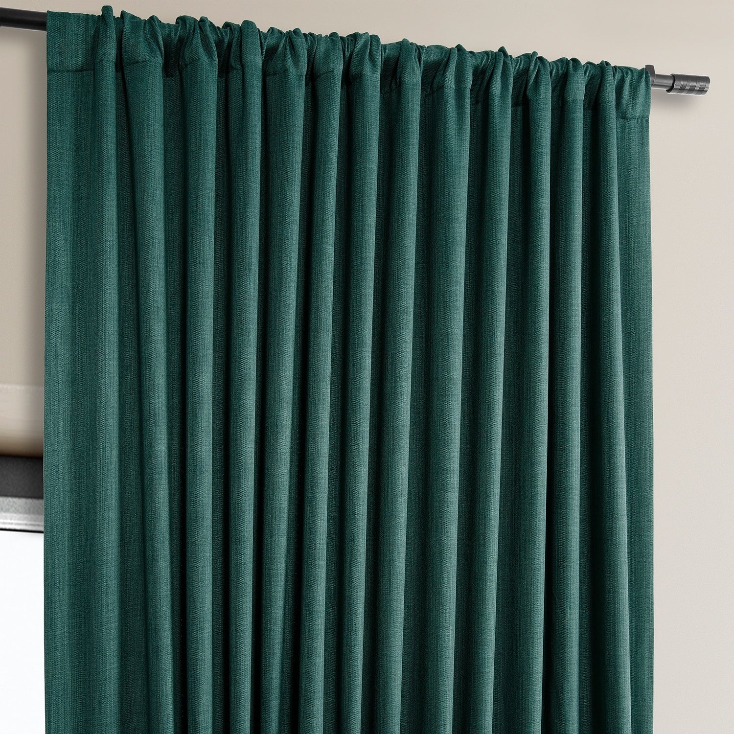 Exclusive Fabrics Faux Linen Room Darkening Curtain (1 Panel)