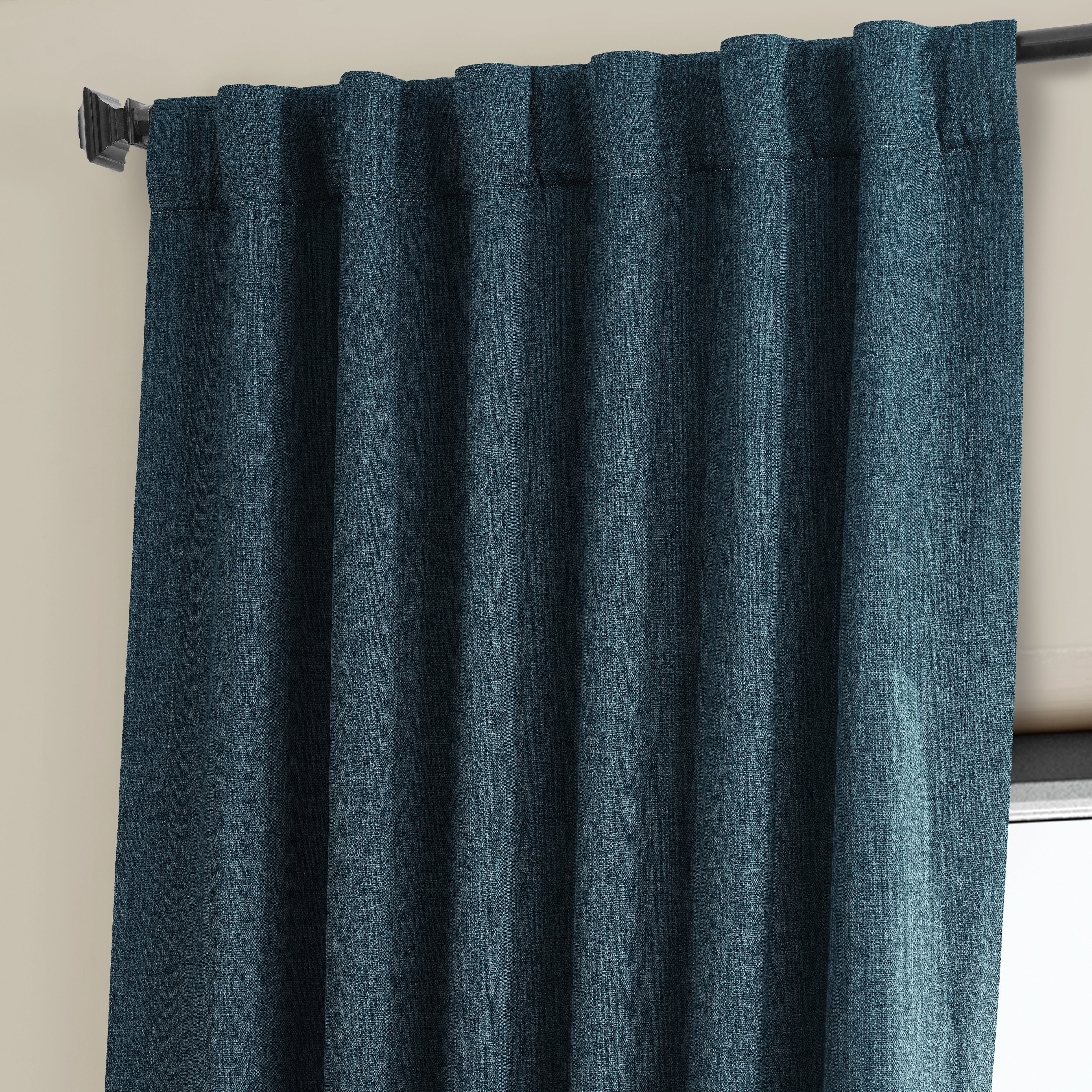 Exclusive Fabrics Faux Linen Room Darkening Curtain (1 Panel)