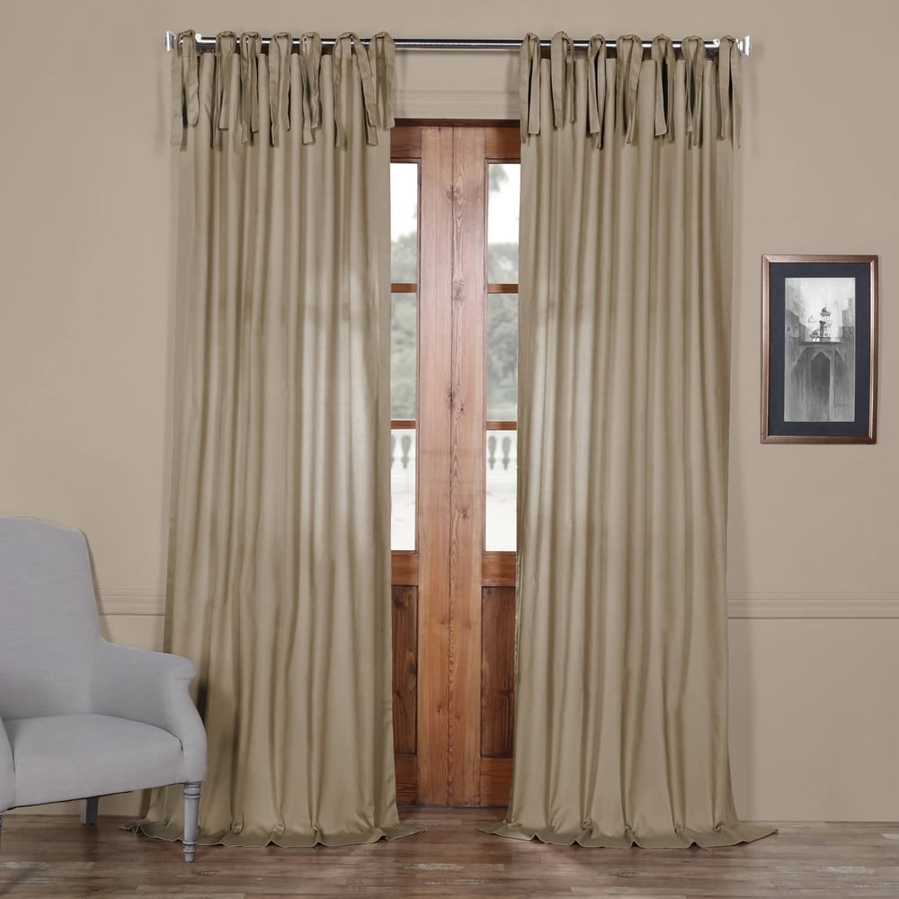 Exclusive Fabrics Solid Cotton Tie-Top Curtain (1 Panel)