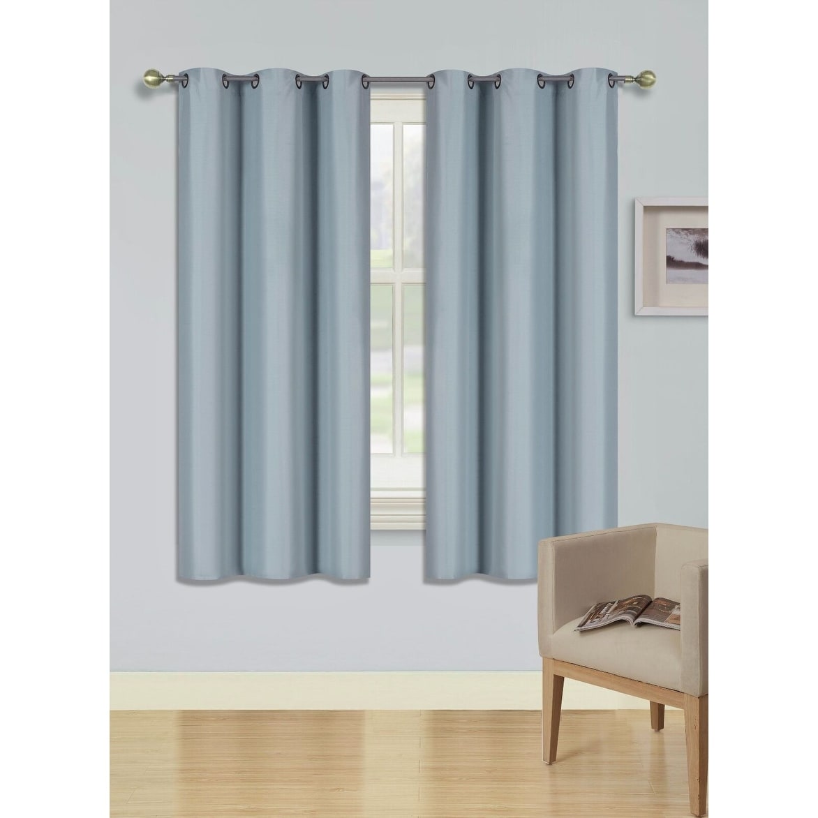 2 Pcs 63 Inch Heavy Insulated Blackout Curtain Panels