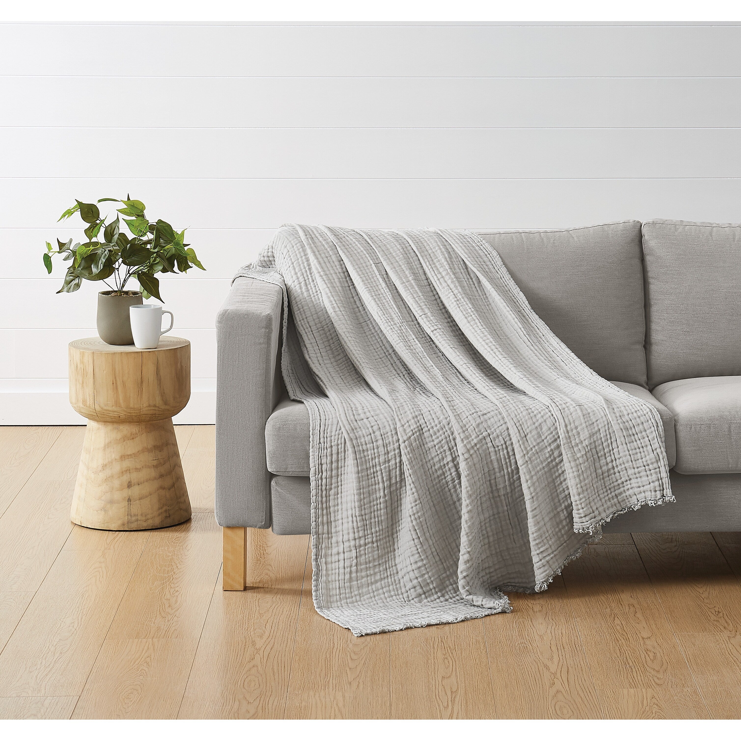 Truly Soft Two-Toned Organic Throw Blanket