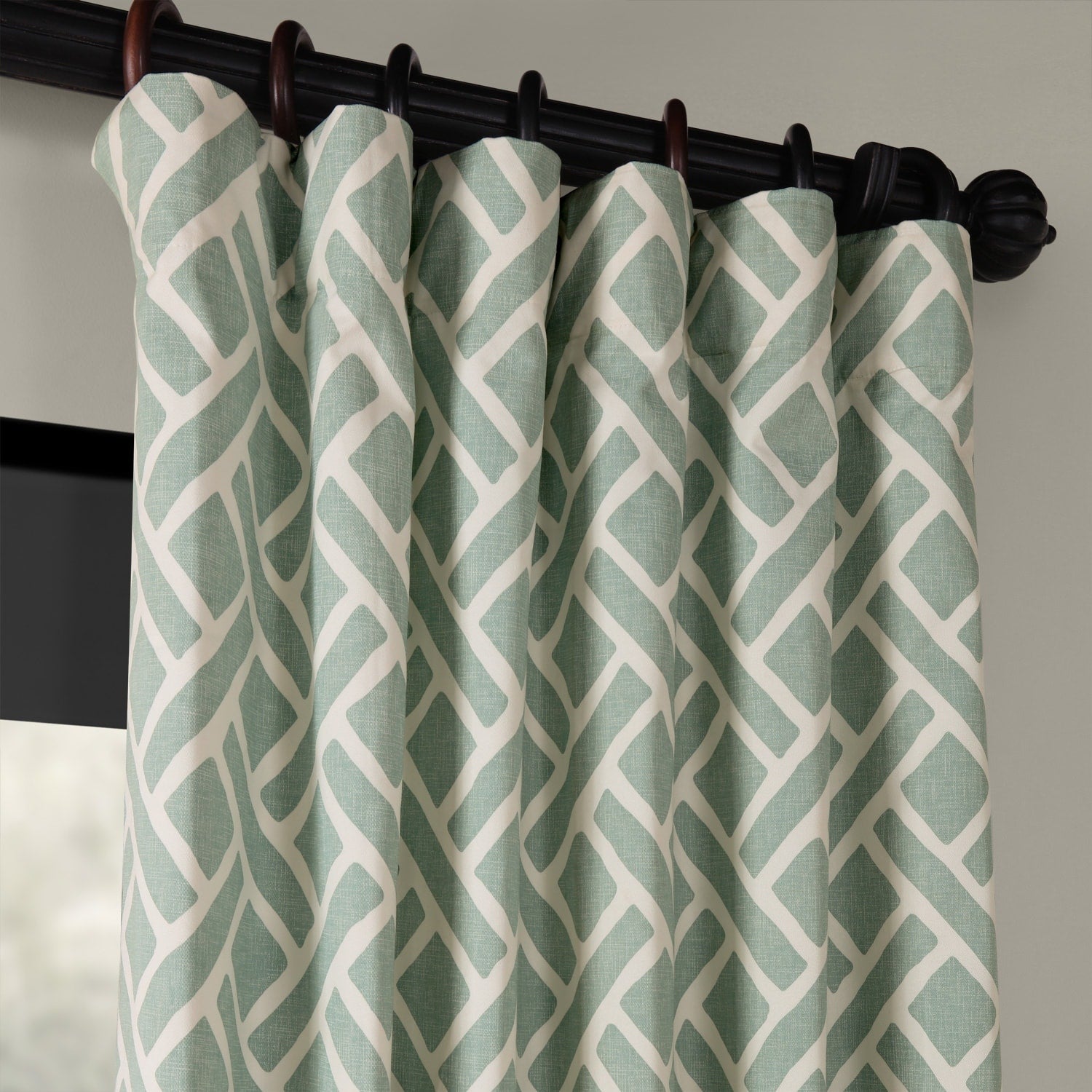 Exclusive Fabrics Martinique Geo Contemporary Cotton Room Darkening Curtain (1 Panel)