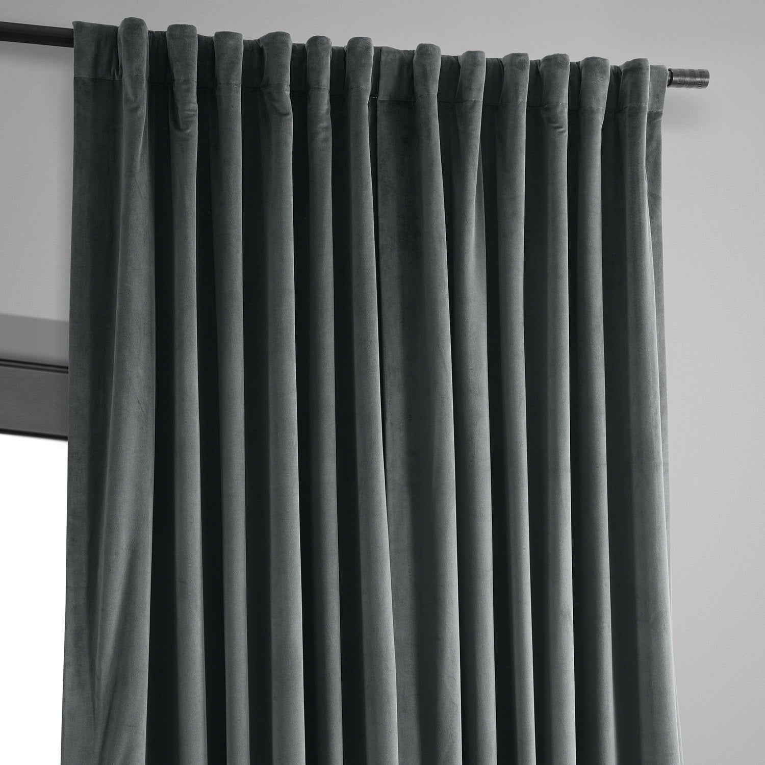 Exclusive Fabrics Signature Extra Wide Blackout Velvet Curtains (1 Panel) - Luxurious Blackout Drapes