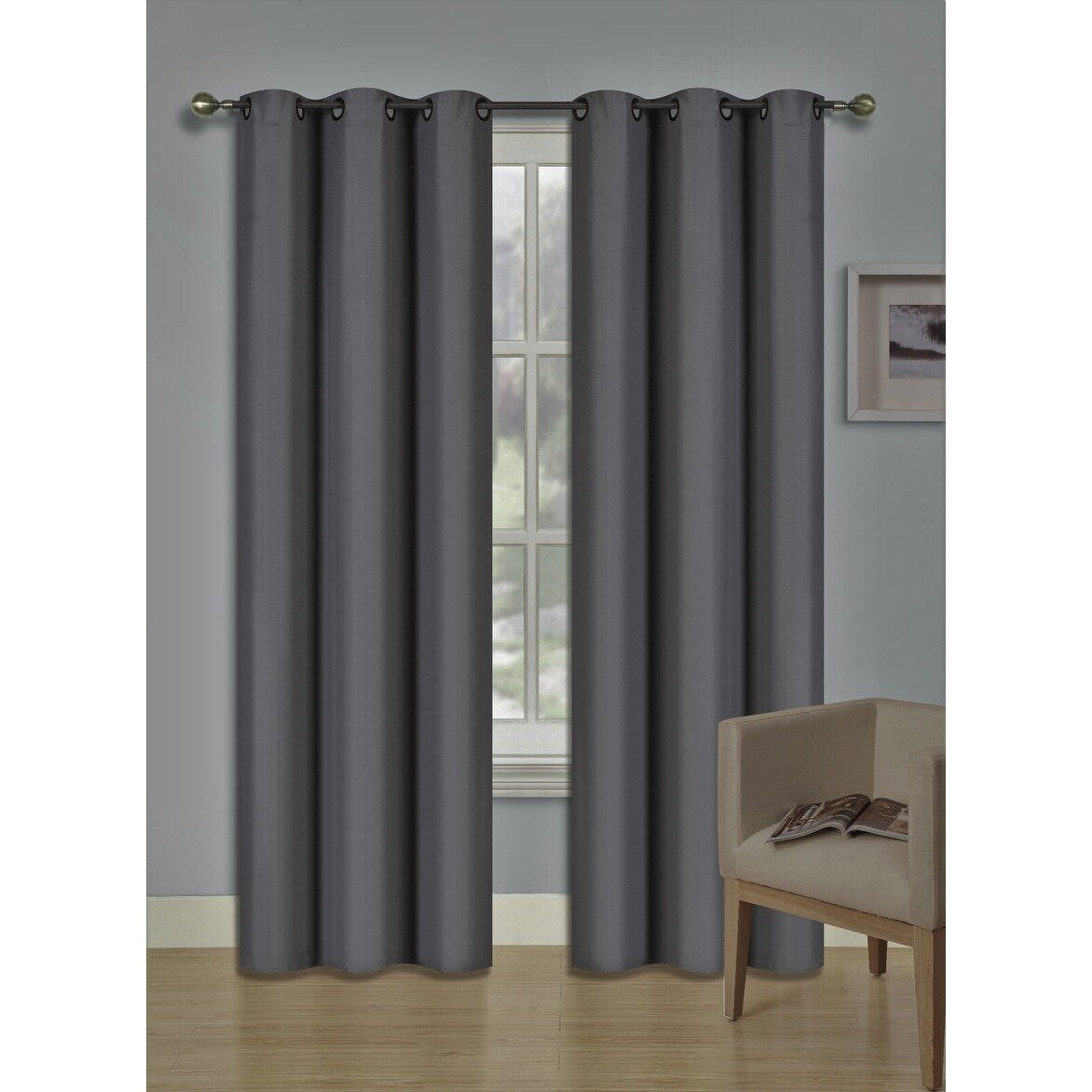 2 Pcs 108 Inch Heavy Insulated Blackout Curtain Panels