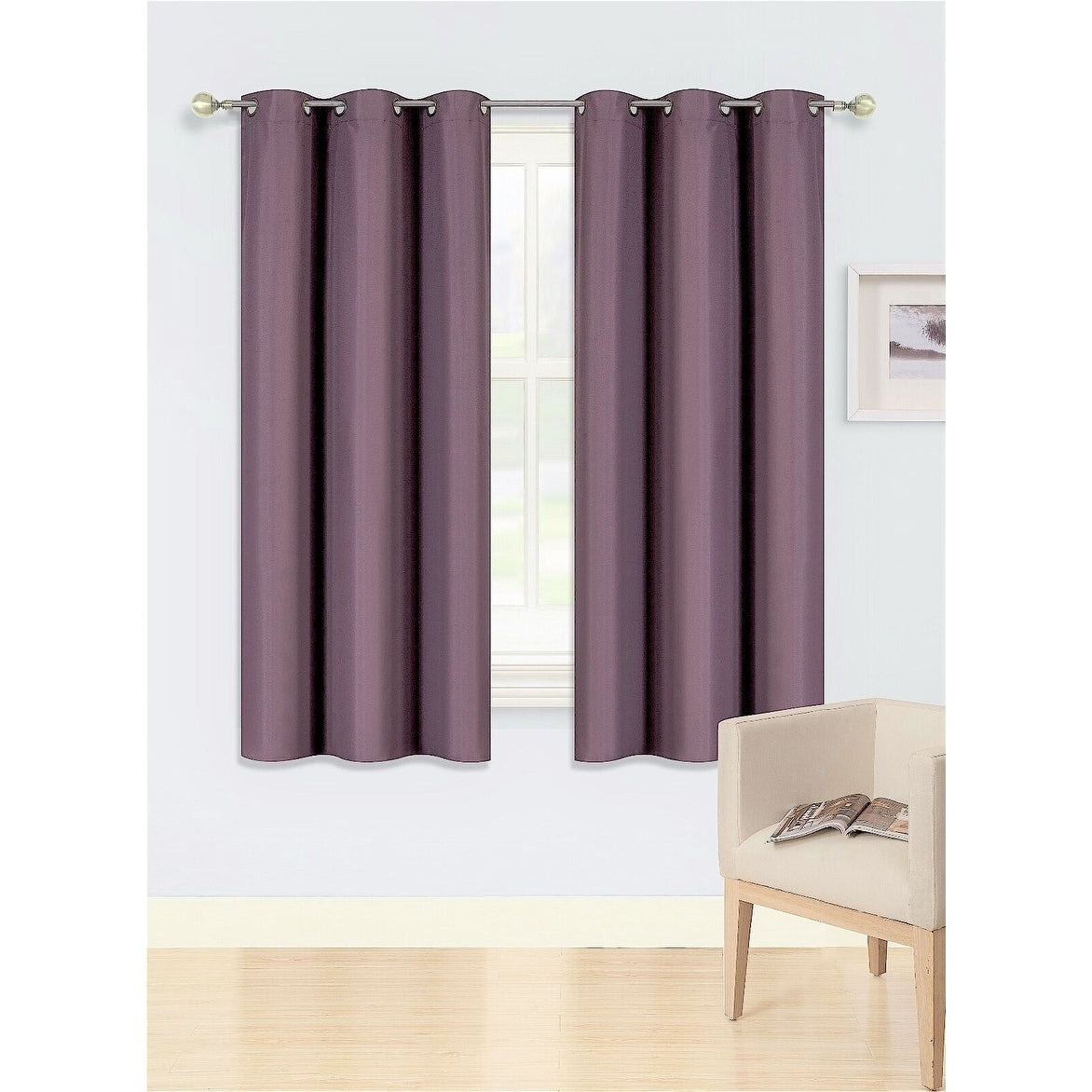 2 Pcs 63 Inch Heavy Insulated Blackout Curtain Panels