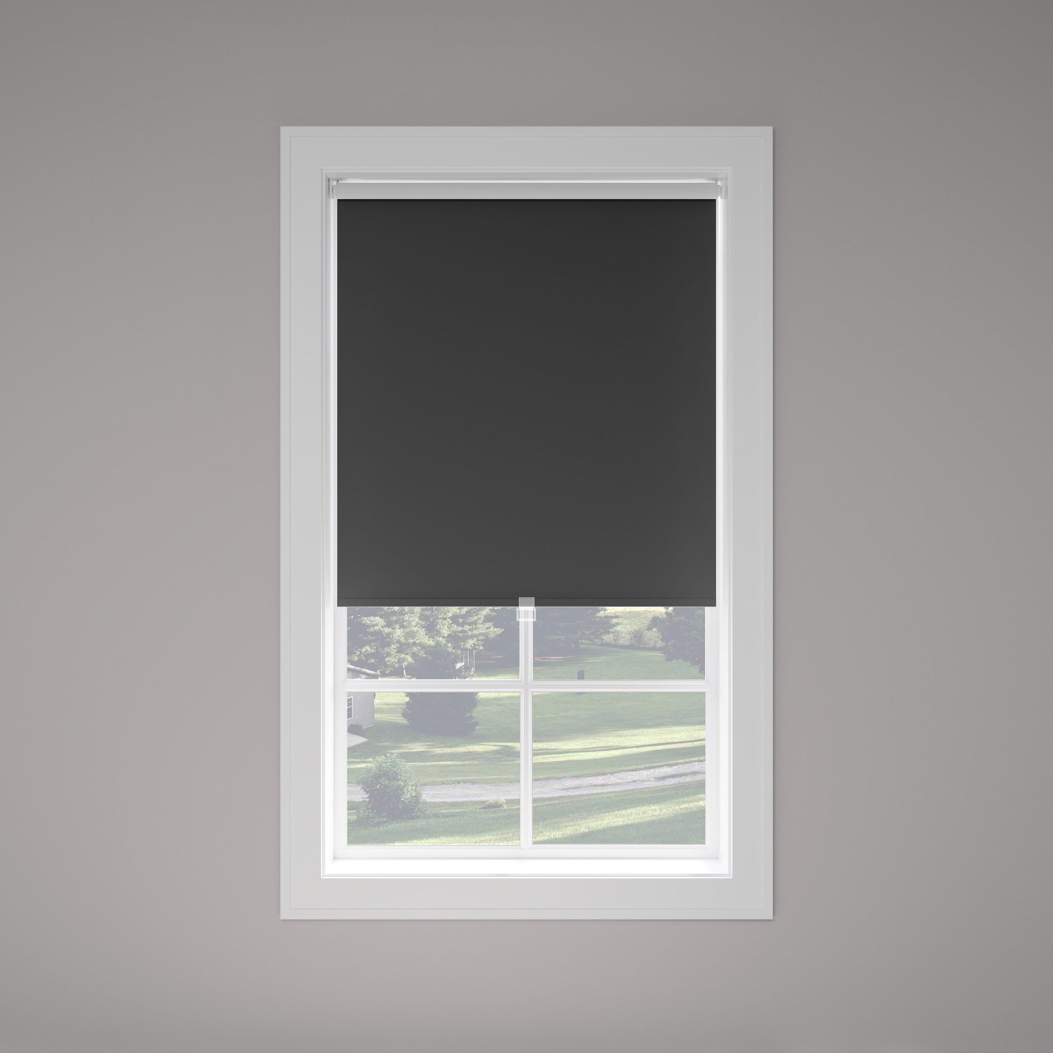 Black Blackout Roller Shade Cordless 74 in. L (Custom Widths Available)