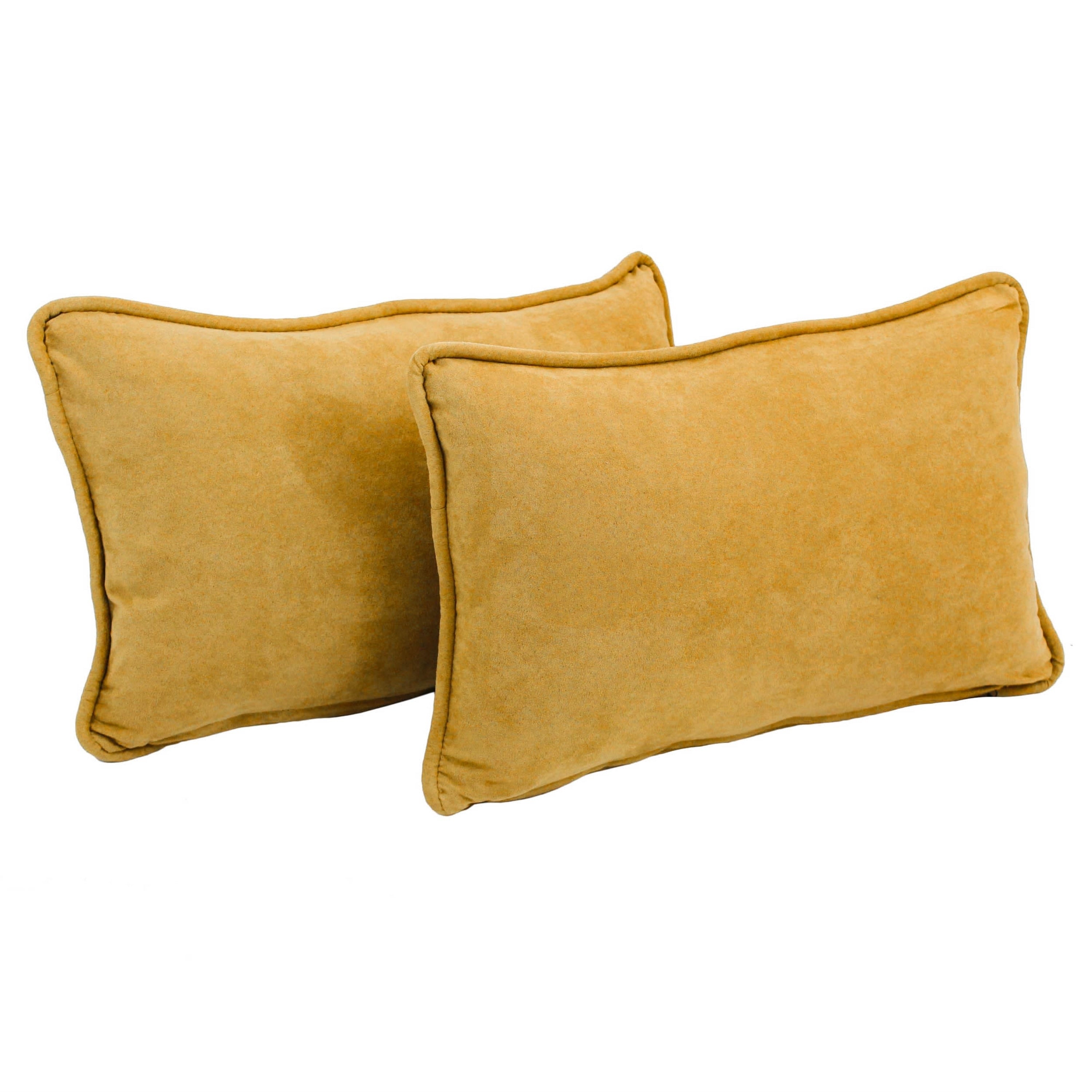 20-inch by 12-inch Microsuede Lumbar Throw Pillows (Set of 2)