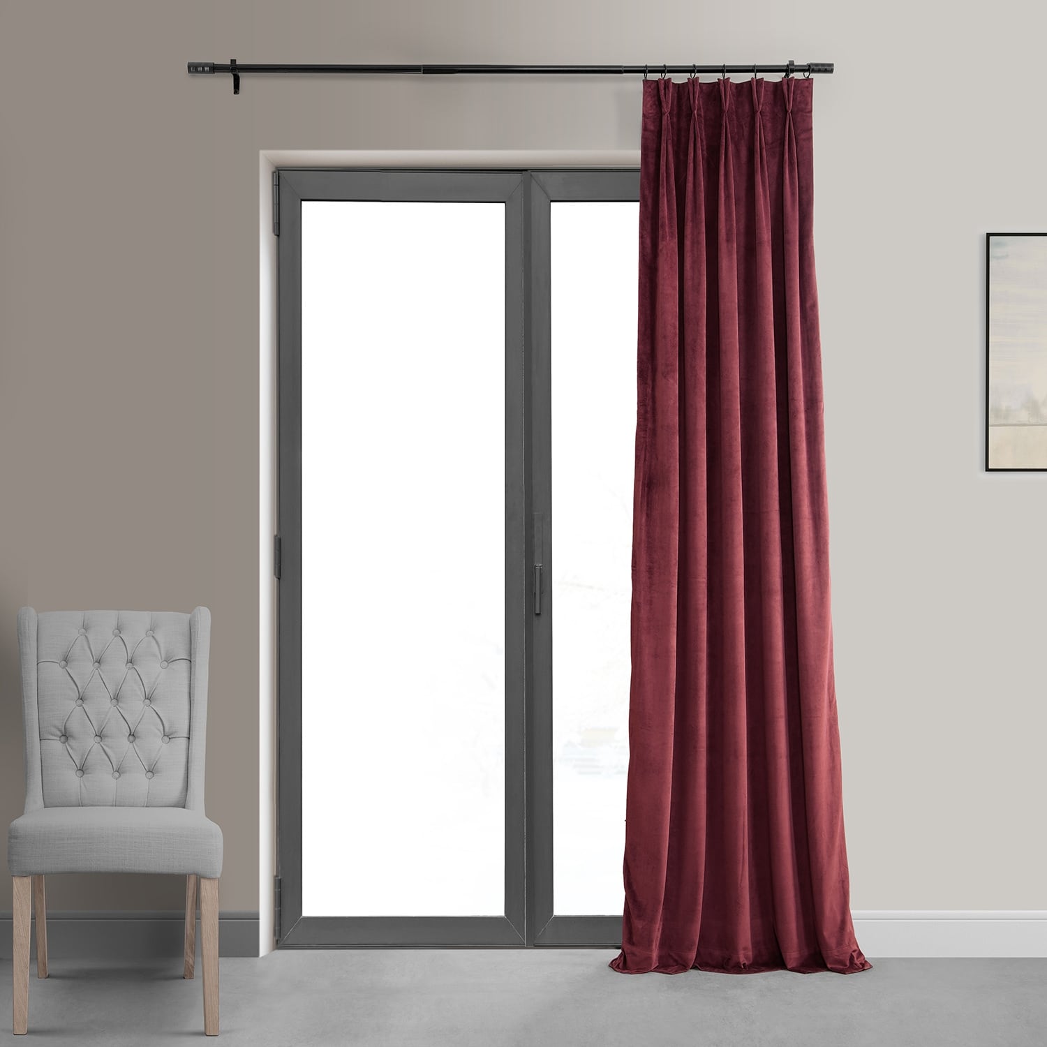 Exclusive Fabrics Signature Pleated Blackout Velvet Curtain (1 Panel)