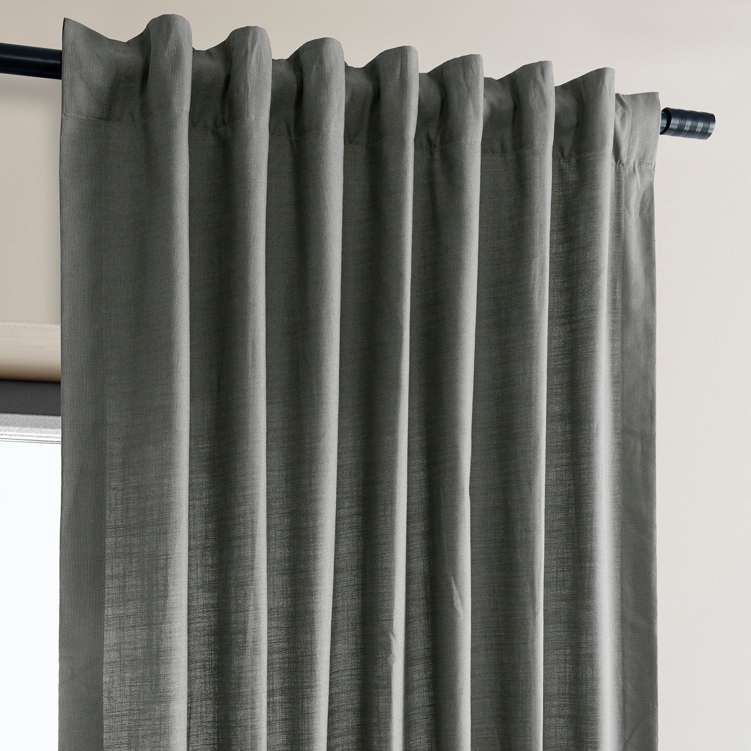 Exclusive Fabrics Dune Textured Solid Cotton Curtain Pair (2 Panels)