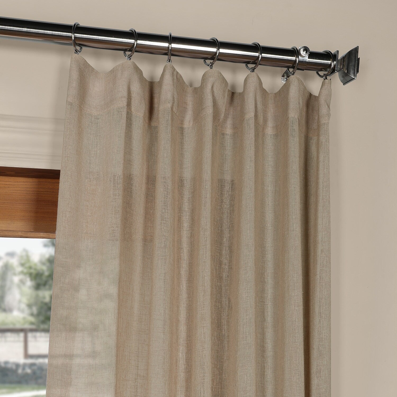 Exclusive Fabrics Solid Faux Linen Sheer Curtain (1 Panel)