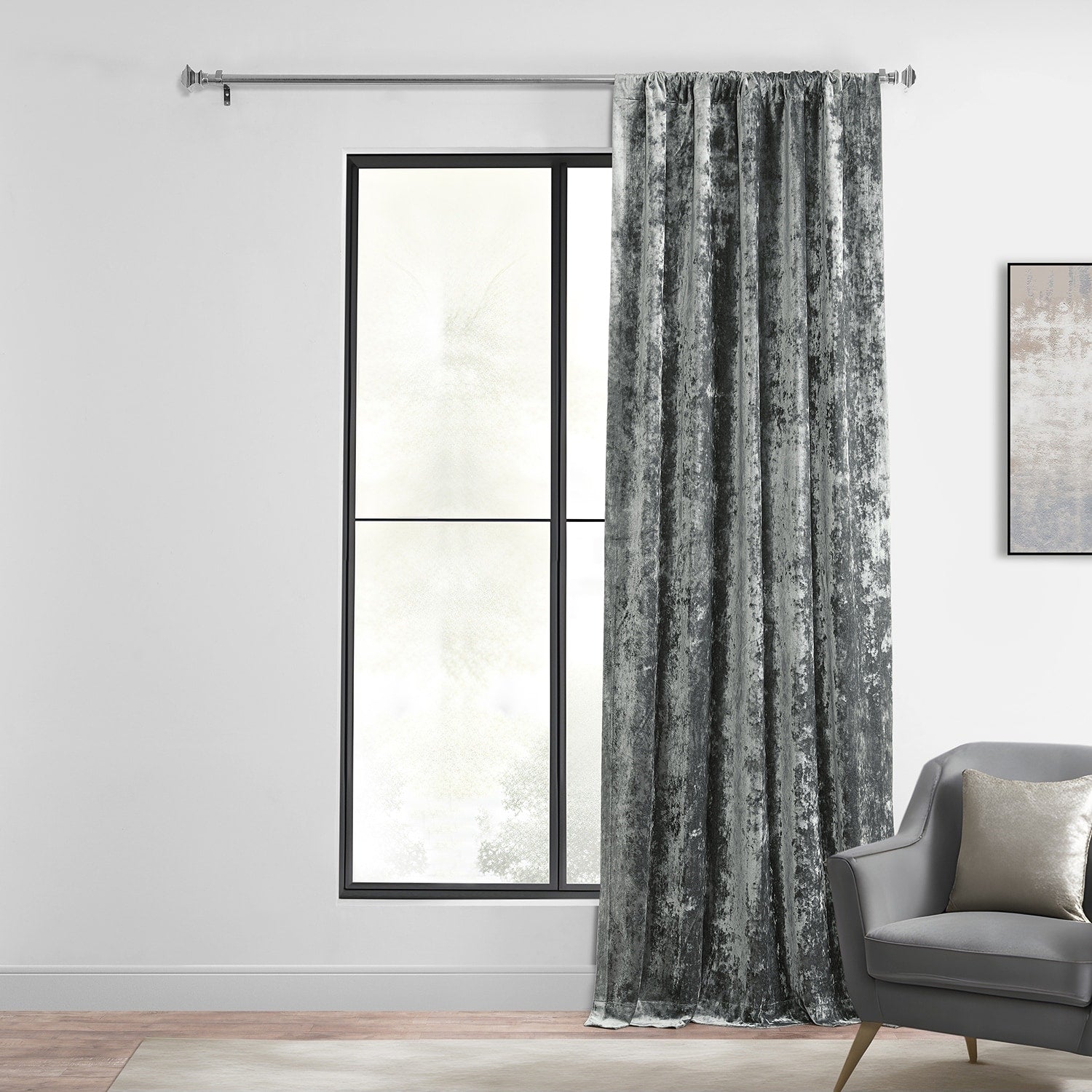 Exclusive Fabrics Lush Crush Velvet Curtains - Room Darkening Curtain for Bedroom & Living Room (1 Panel)