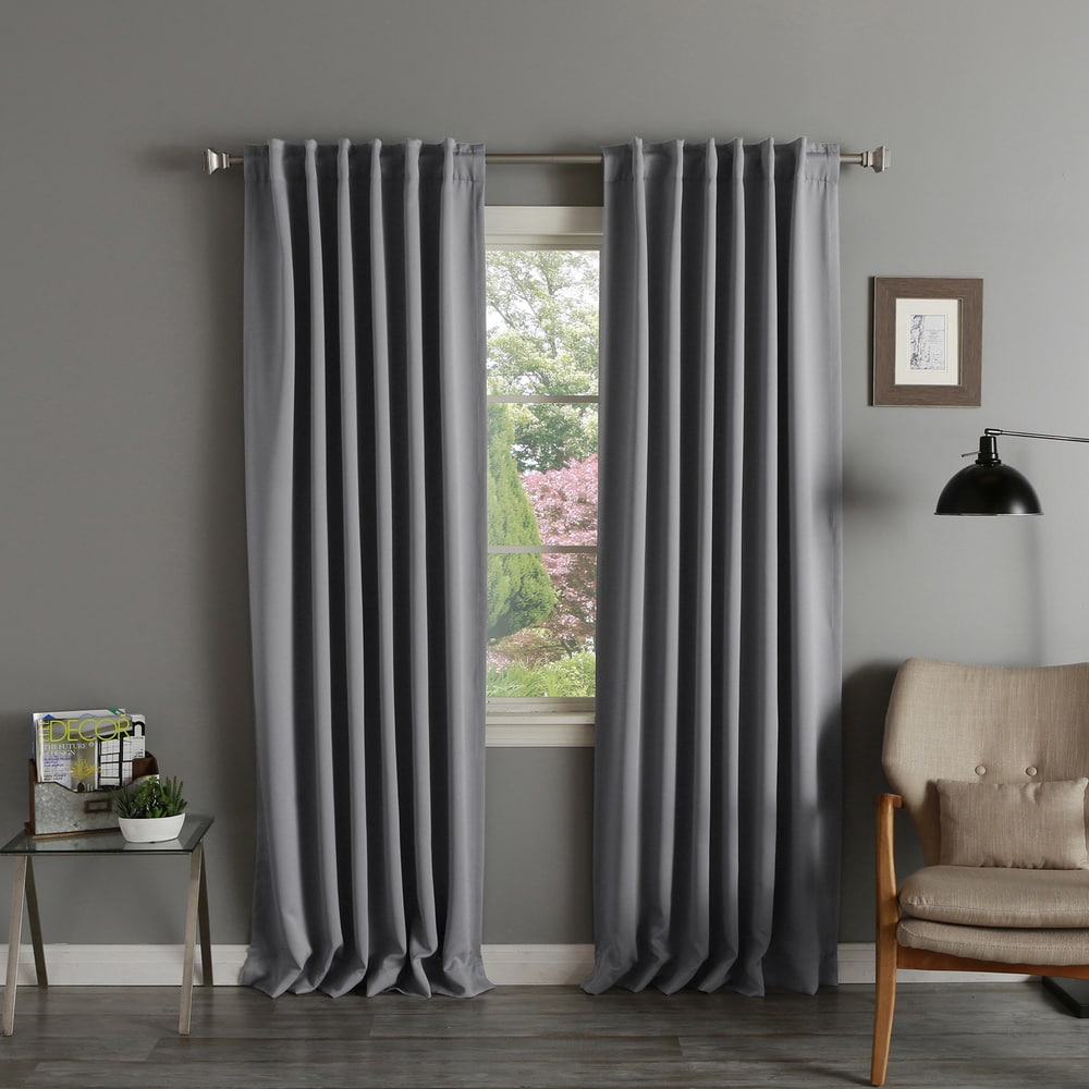 Aurora Home Insulated Thermal Blackout Long Length Curtain Panel Pair