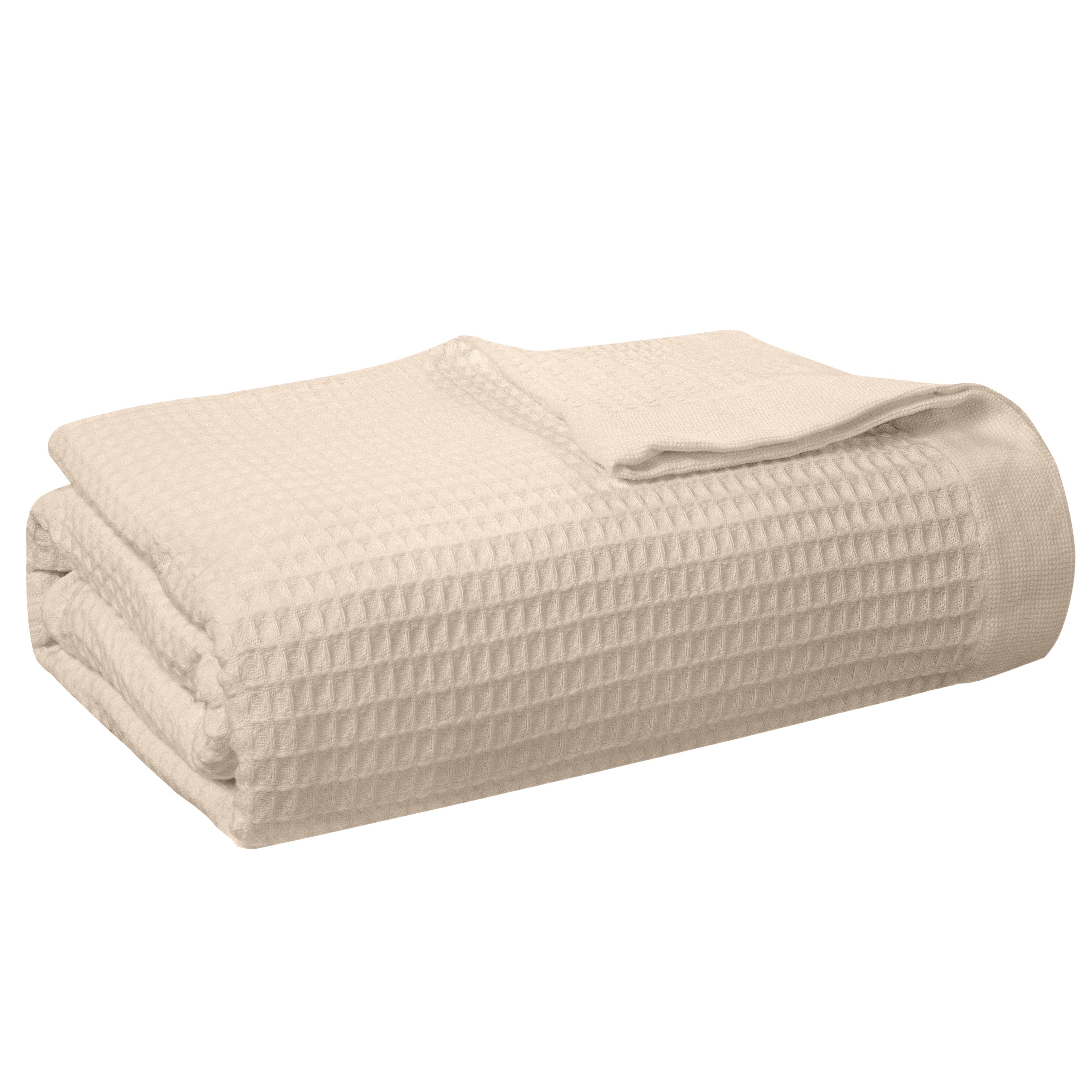 Pointehaven Long Staple Soft Cotton Waffle Blanket - 300 GSM - Hypoallergenic - Breathable - Moisture Absorbent