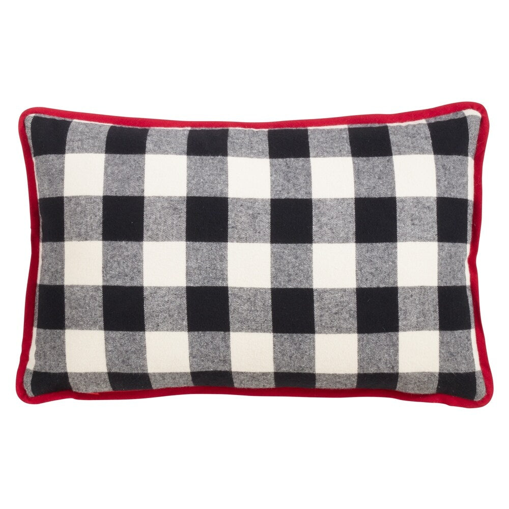 Buffalo Plaid Pillow With Joy Design