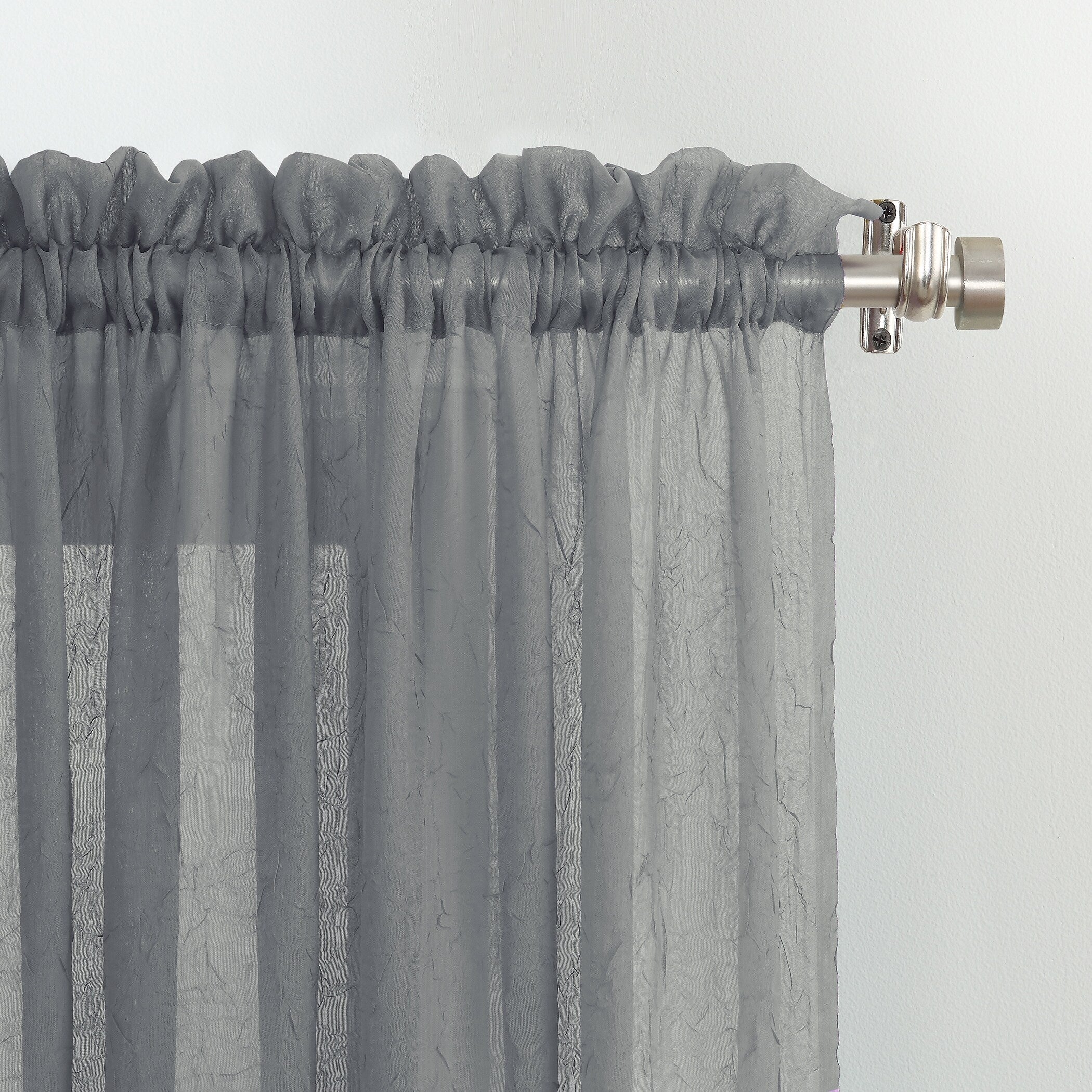 No. 918 Erica Crushed Voile Sheer Rod Pocket 1-Piece Curtain Panel, Single Panel