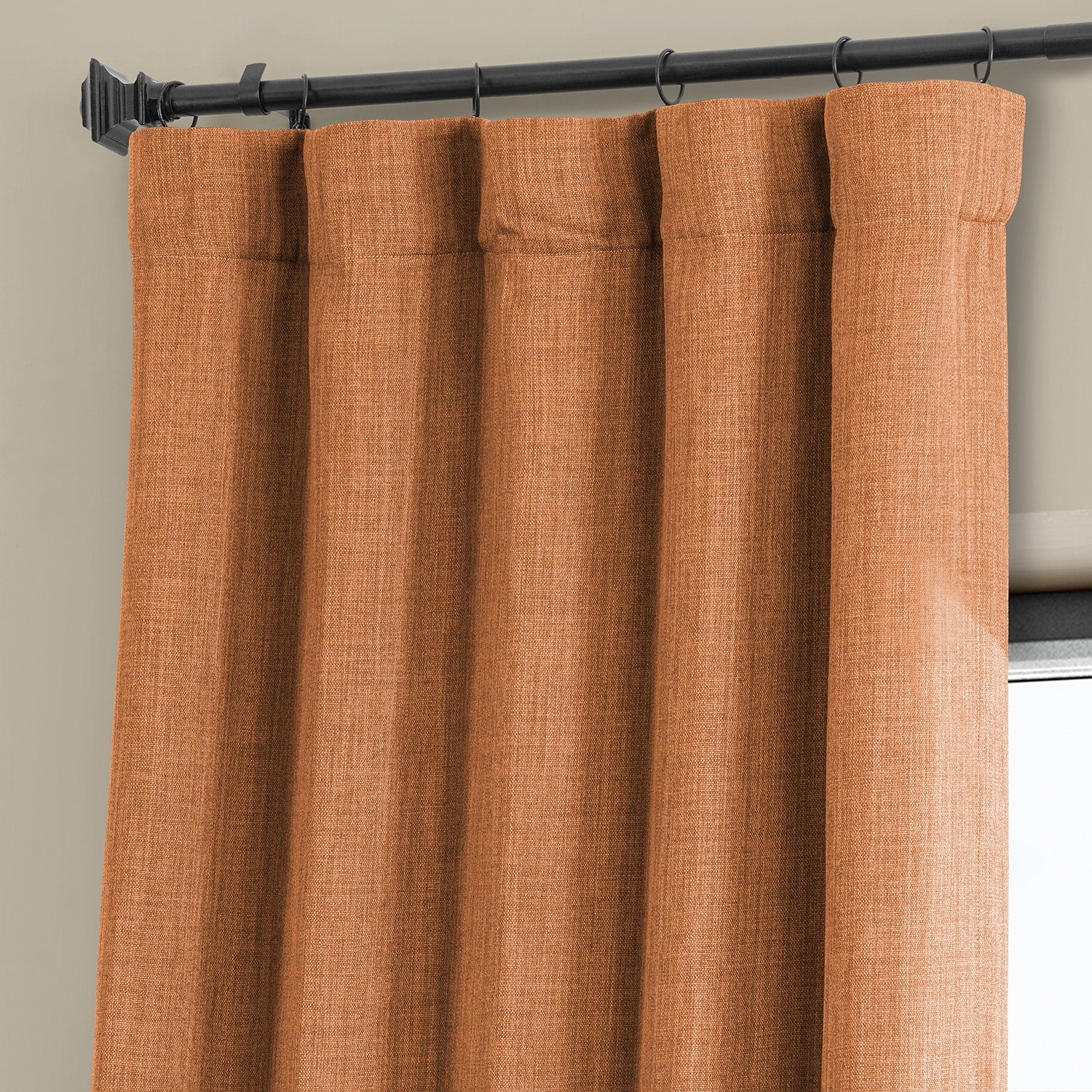 Exclusive Fabrics Faux Linen Room Darkening Curtain (1 Panel)