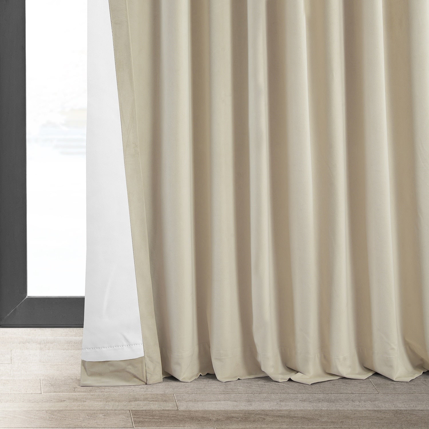 Exclusive Fabrics Signature Extra Wide Blackout Velvet Curtains (1 Panel) - Luxurious Blackout Drapes