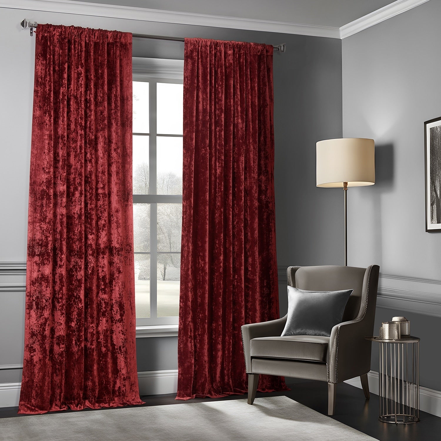 Exclusive Fabrics Lush Crush Velvet Curtains - Room Darkening Curtain for Bedroom & Living Room (1 Panel)