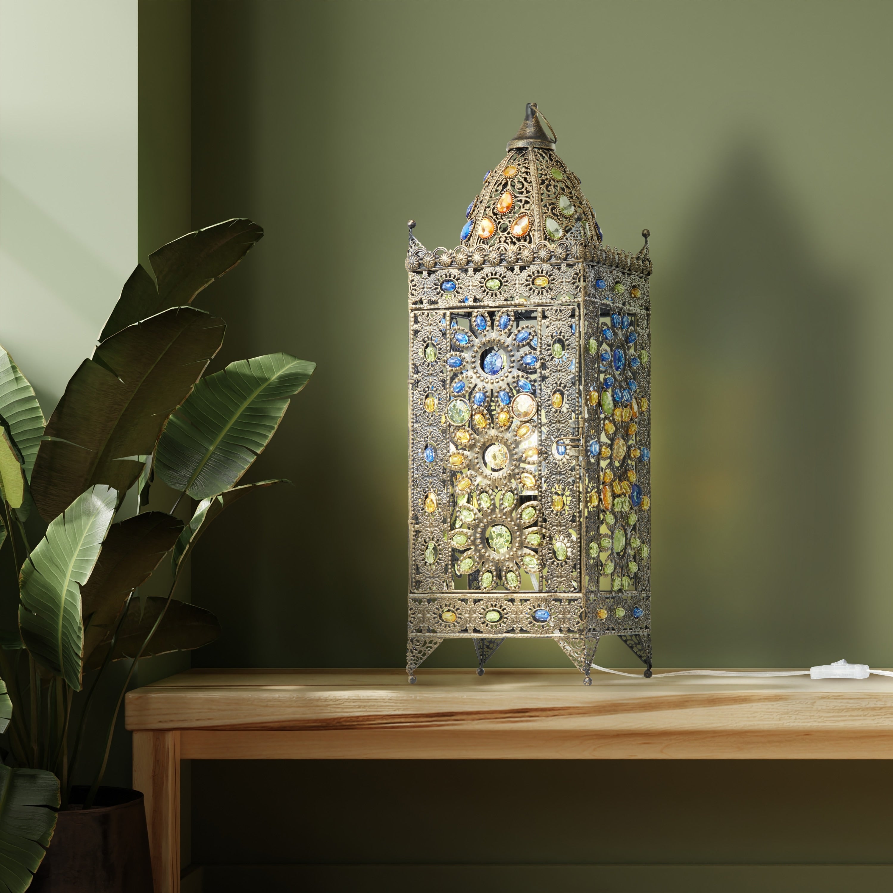 Gracewood Hollow Ellams 24-inch Jeweled Turkish Table Lamp